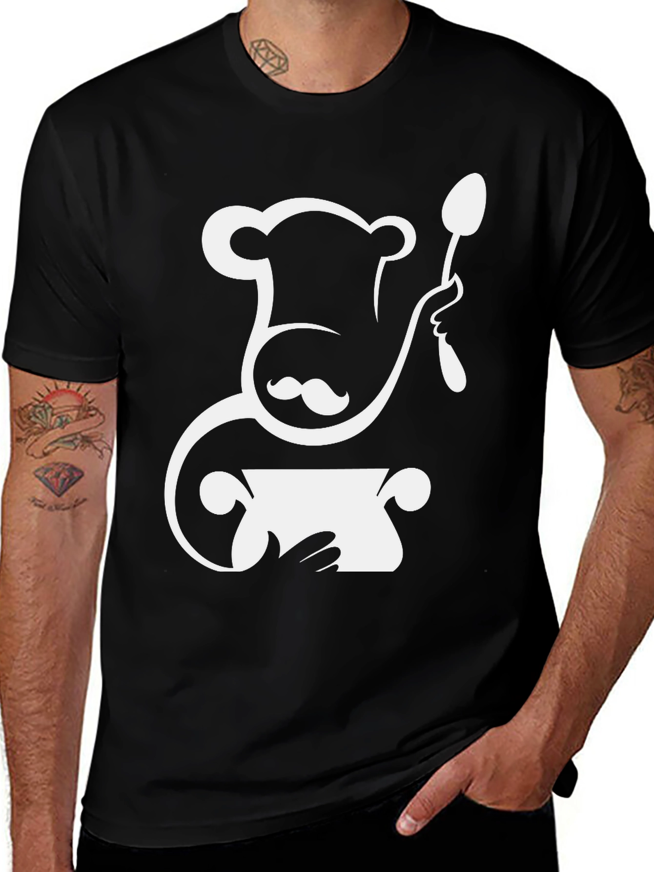 Variant 8 of Chef Hat Mustache Spoon Pot Graphic T-Shirt