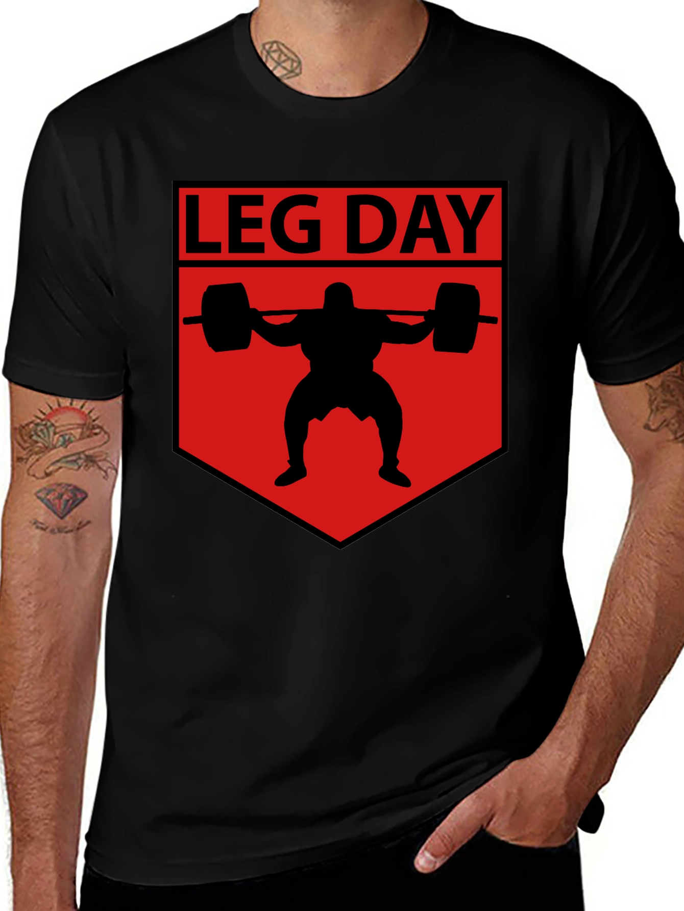 Leg Day Graphic T-Shirt - Black Cotton Gym Tee