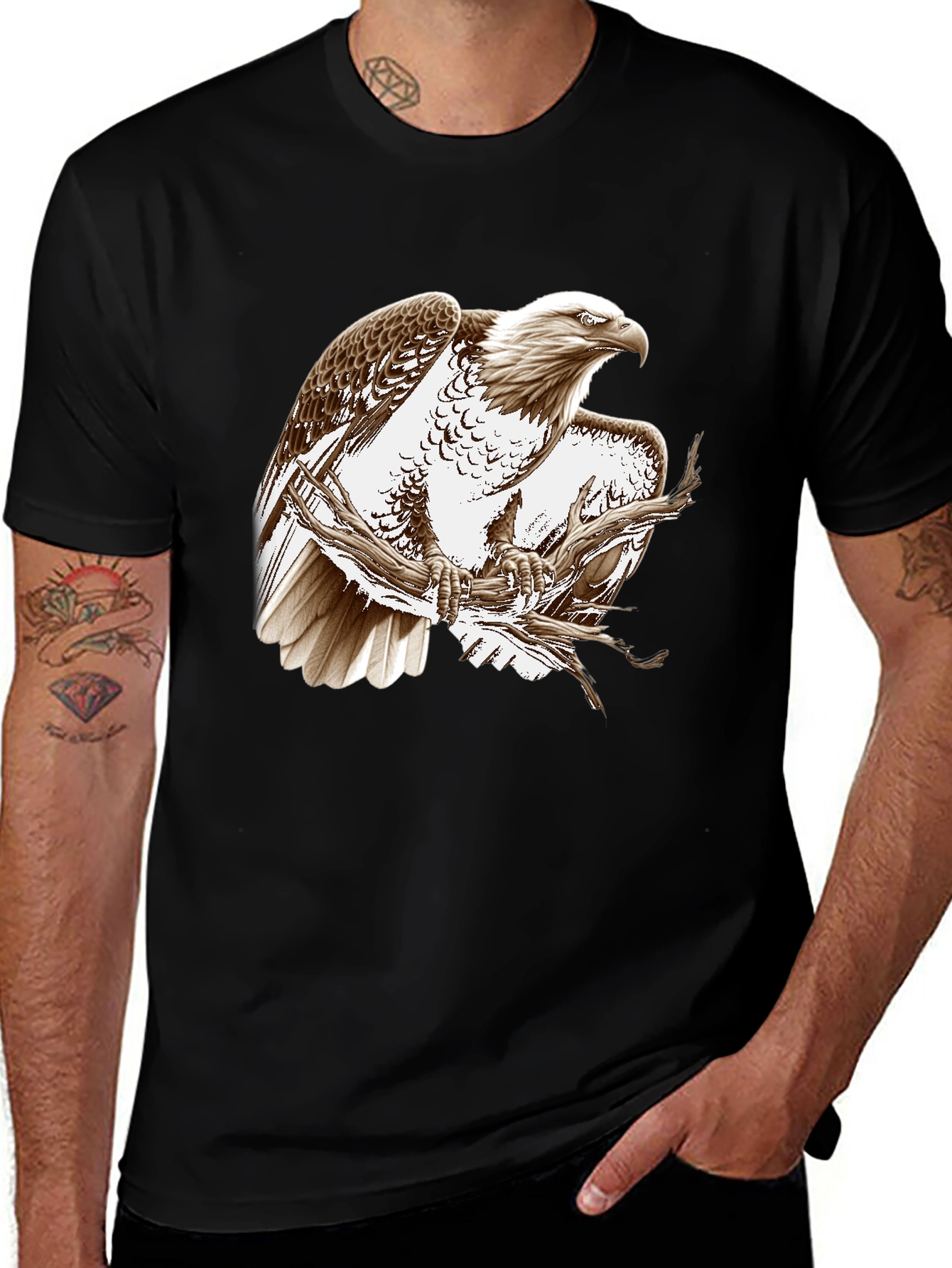 Variant 20 of Eagle Graphic Tee - Black