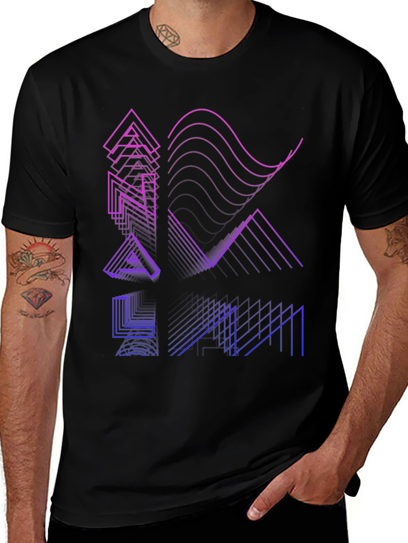 Variant 17 of Abstract Graphic Tee - Modern Black T-Shirt