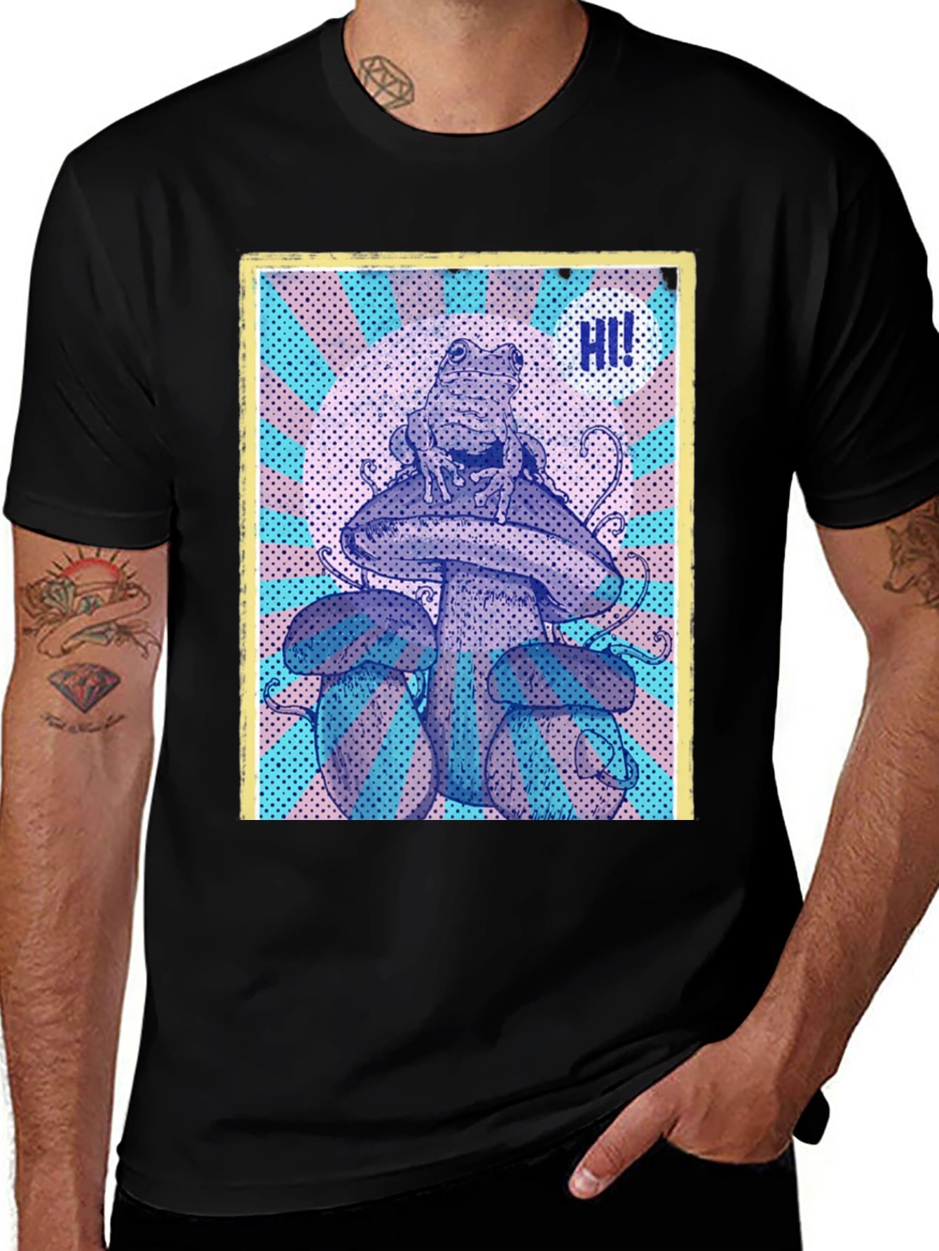 Variant 29 of Frog on Mushroom Graphic Tee - Unique Design!