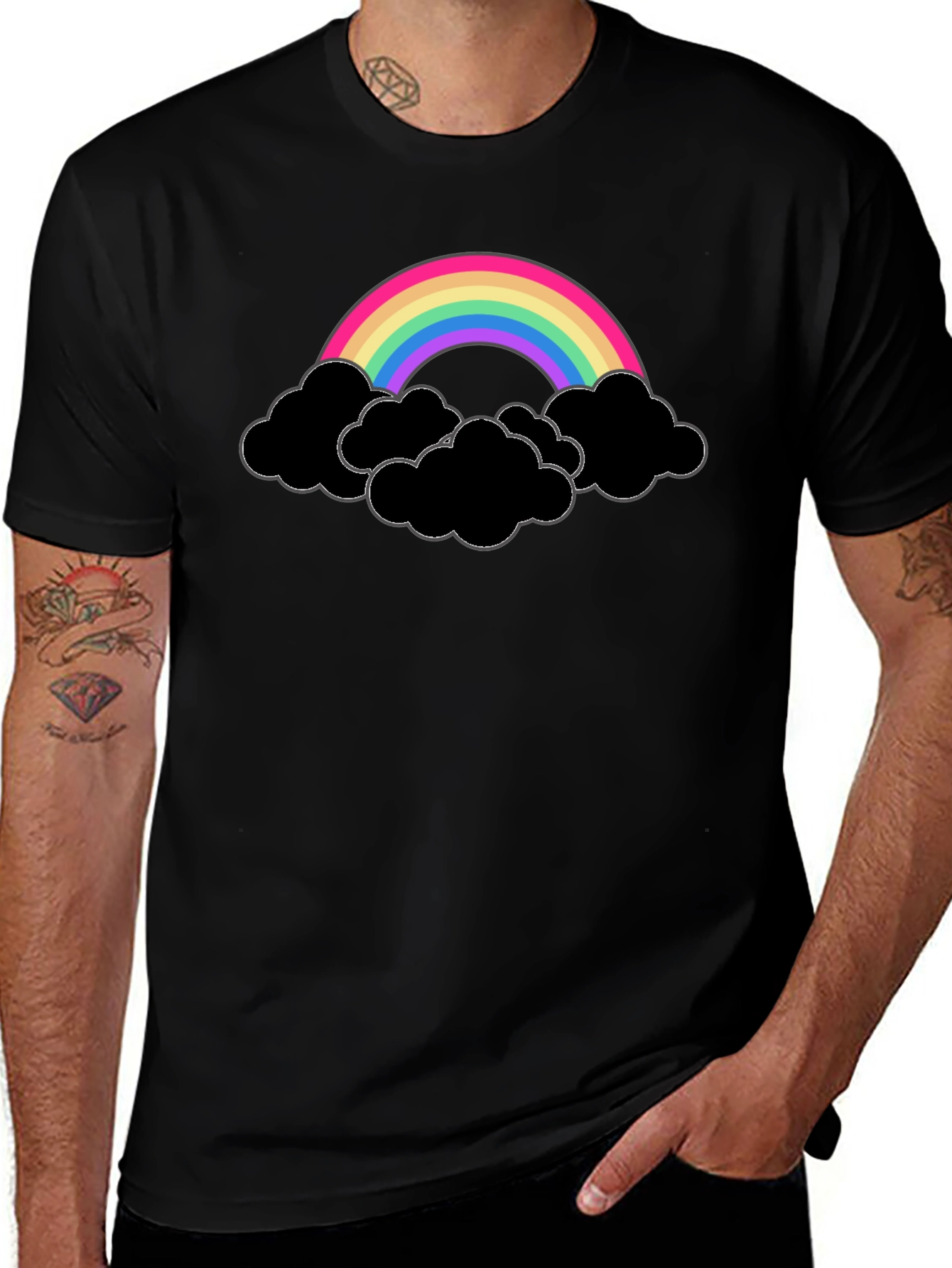 Rainbow and Clouds Graphic Tee