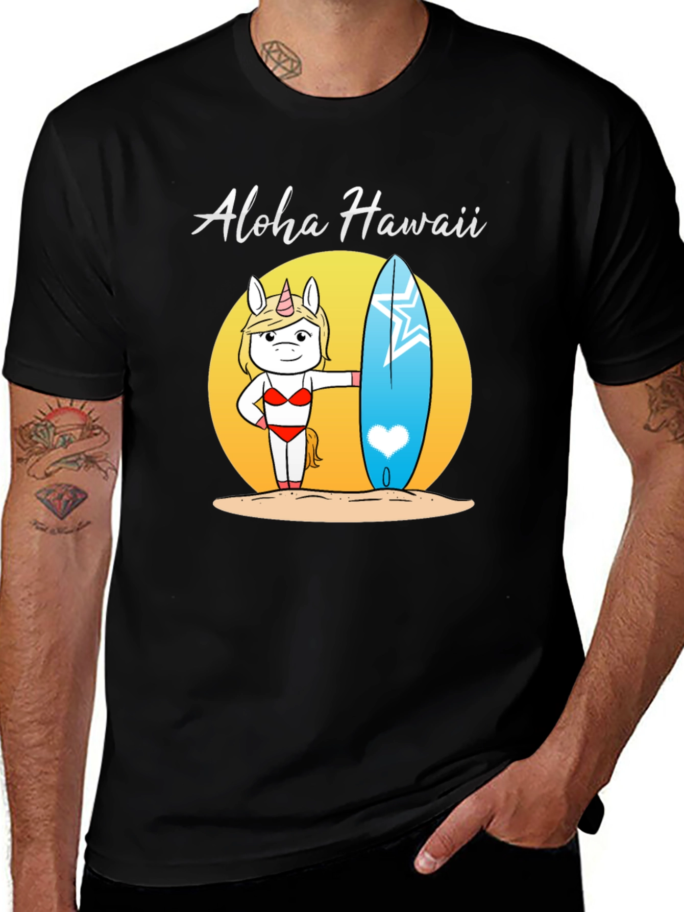 Variant 23 of Aloha Hawaii Unicorn Surf T-Shirt