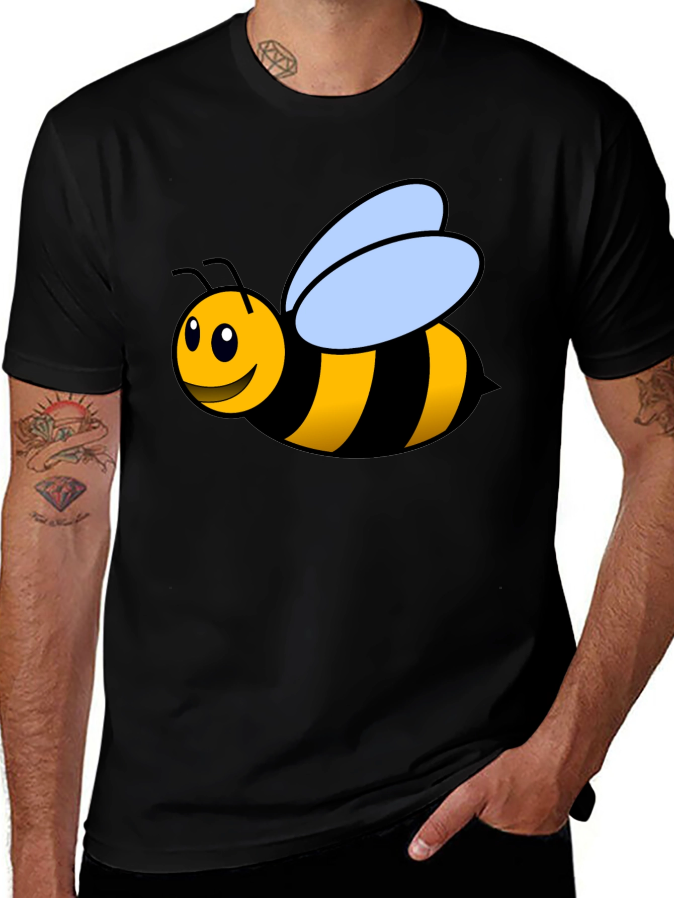 Variant 21 of Bumble Bee Graphic T-Shirt - Black