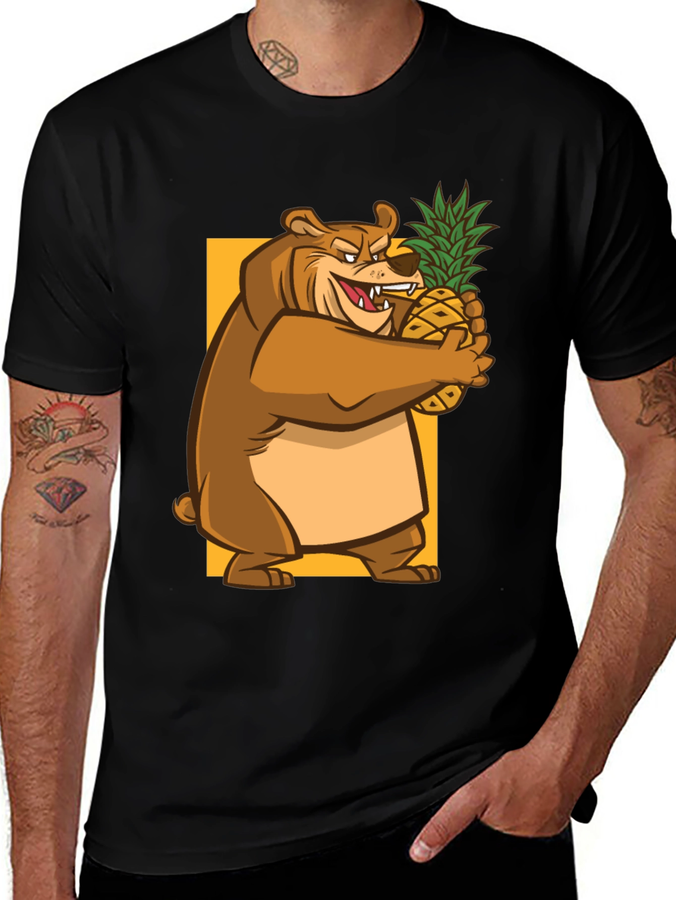 Variant 25 of Bear Hugging Pineapple Graphic T-Shirt