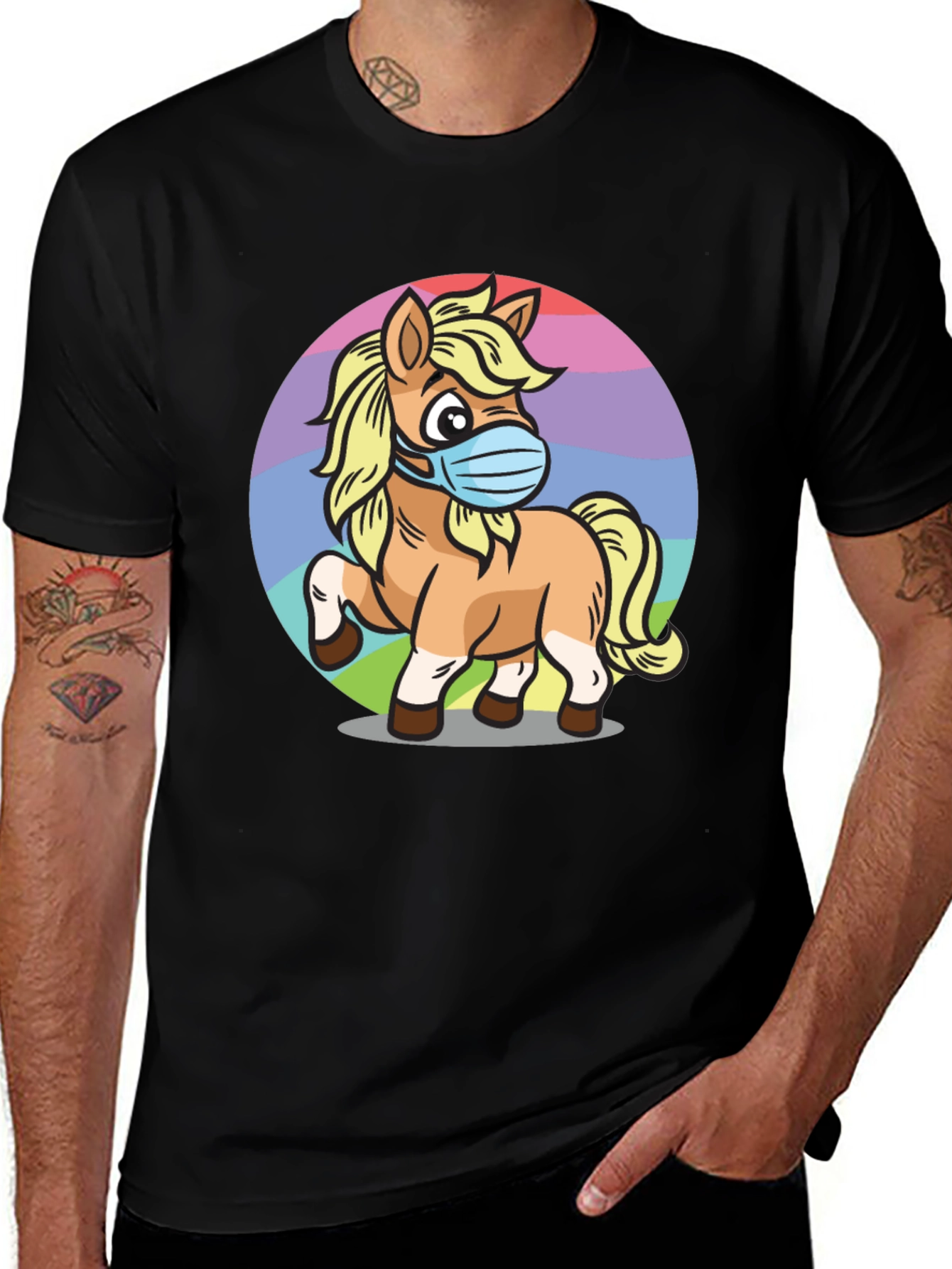 Variant 12 of Masked Pony Graphic Tee - Stylish & Comfy