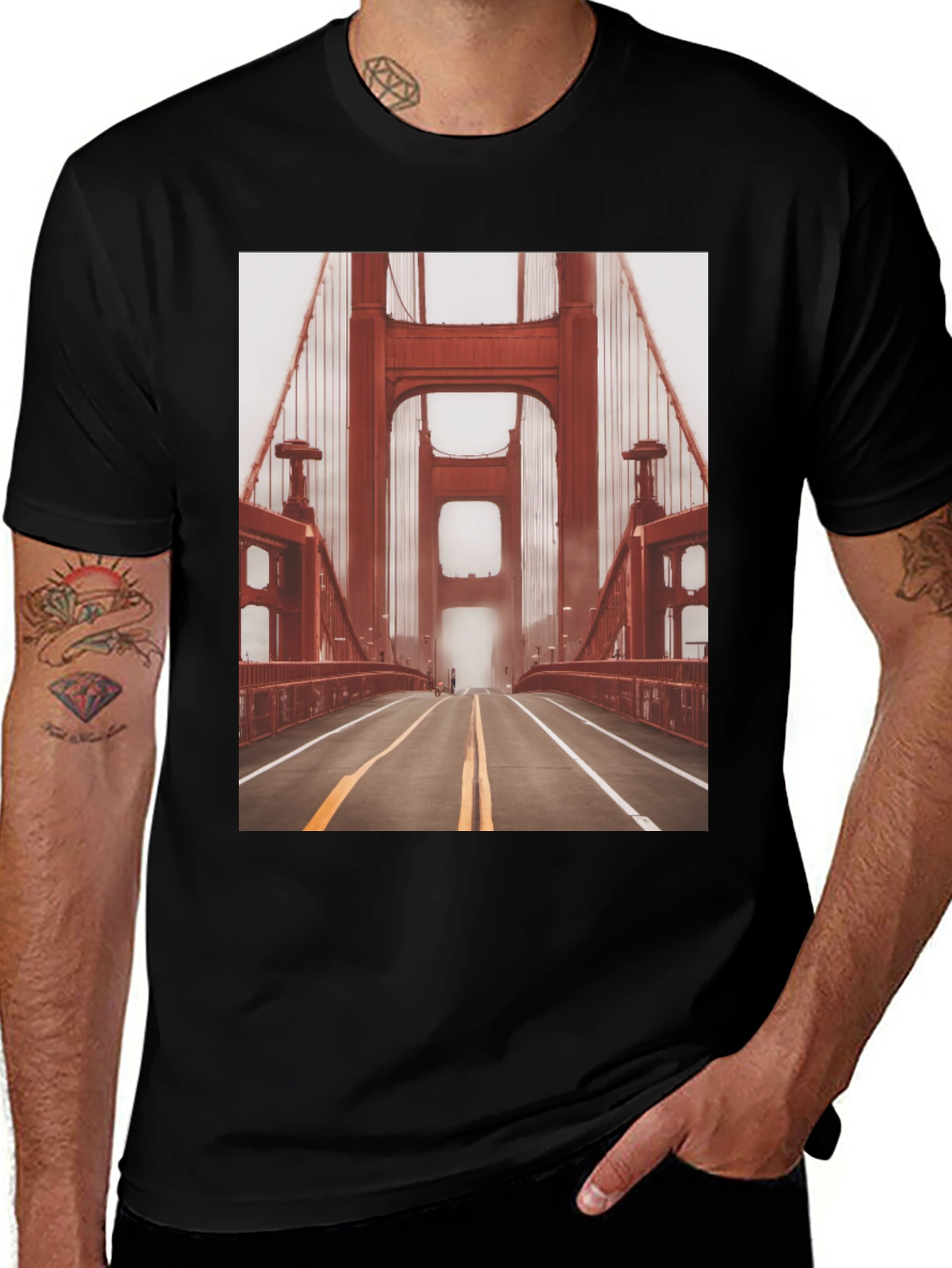 Variant 20 of Golden Gate Bridge Graphic Tee - Black