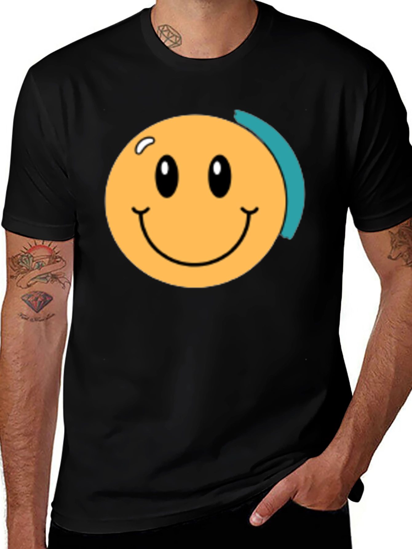 Variant 3 of Smiley Face Black T-Shirt