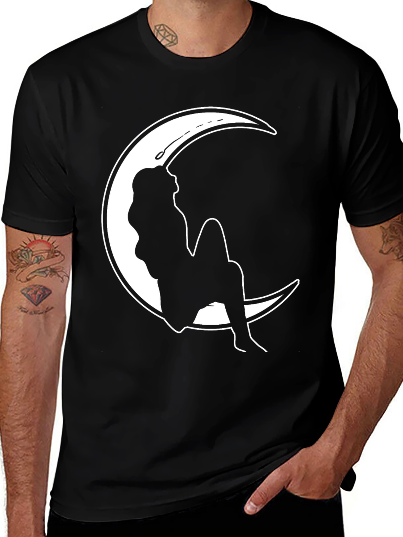 Black Moon Silhouette Graphic T-Shirt - Stylish & Unique main image