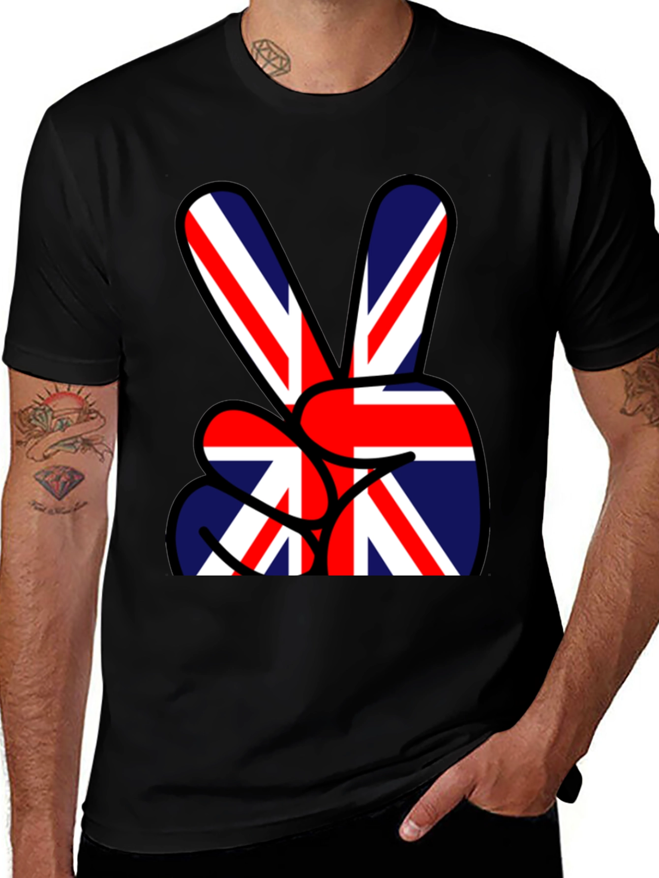Union Jack Peace Sign T-Shirt - UK Flag