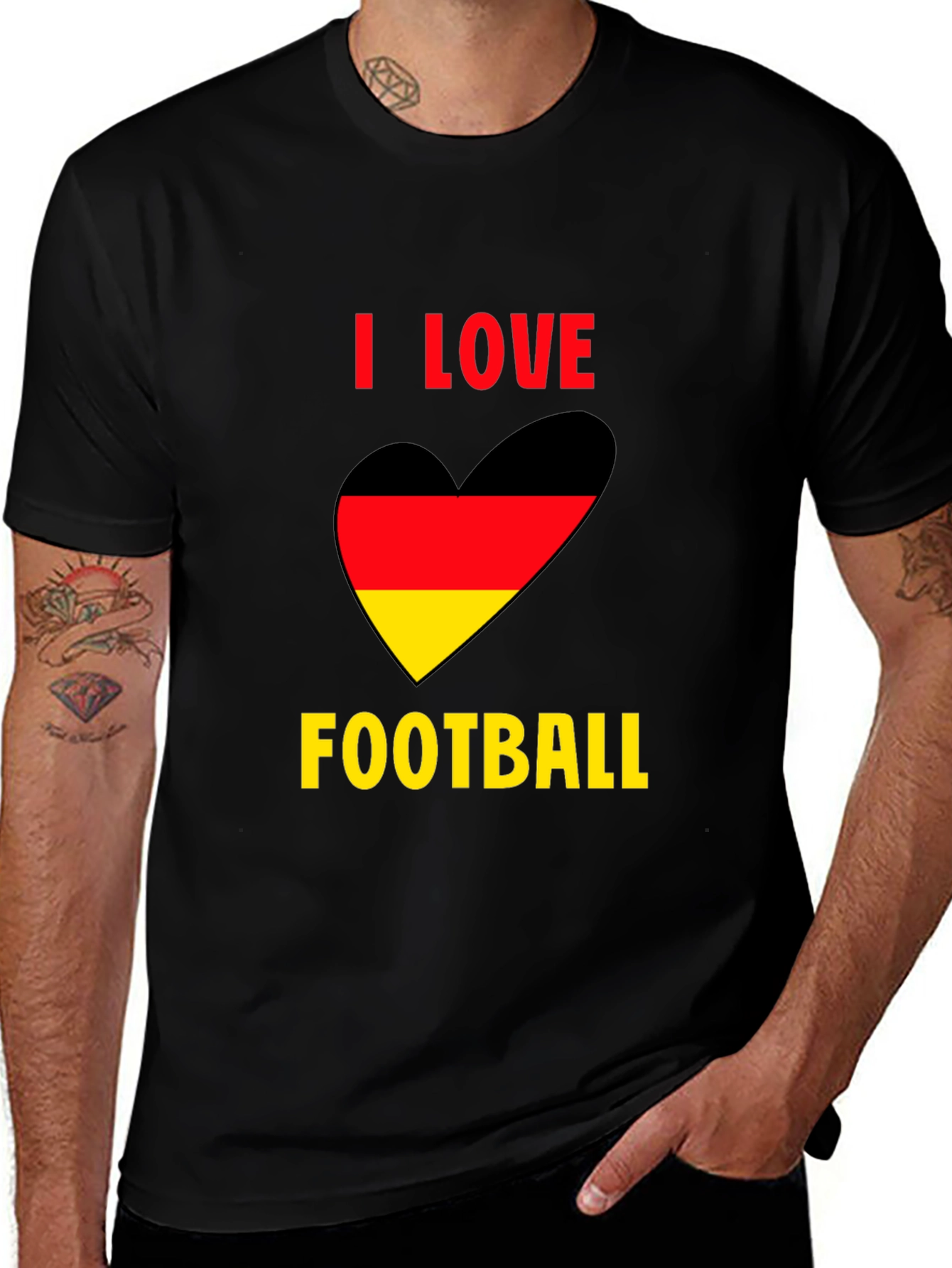 Variant 3 of I Love Football Germany Flag Heart T-Shirt