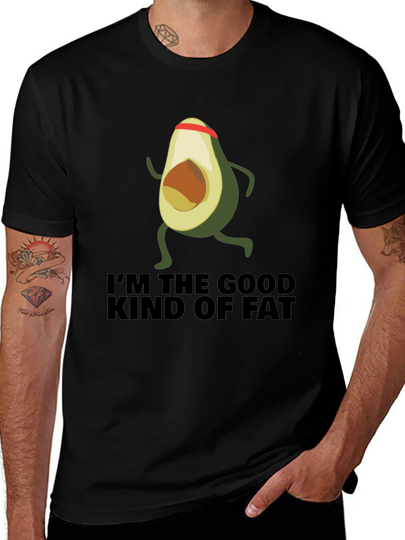 Variant 4 of Avocado Running T-Shirt - I'm the Good Kind of Fat