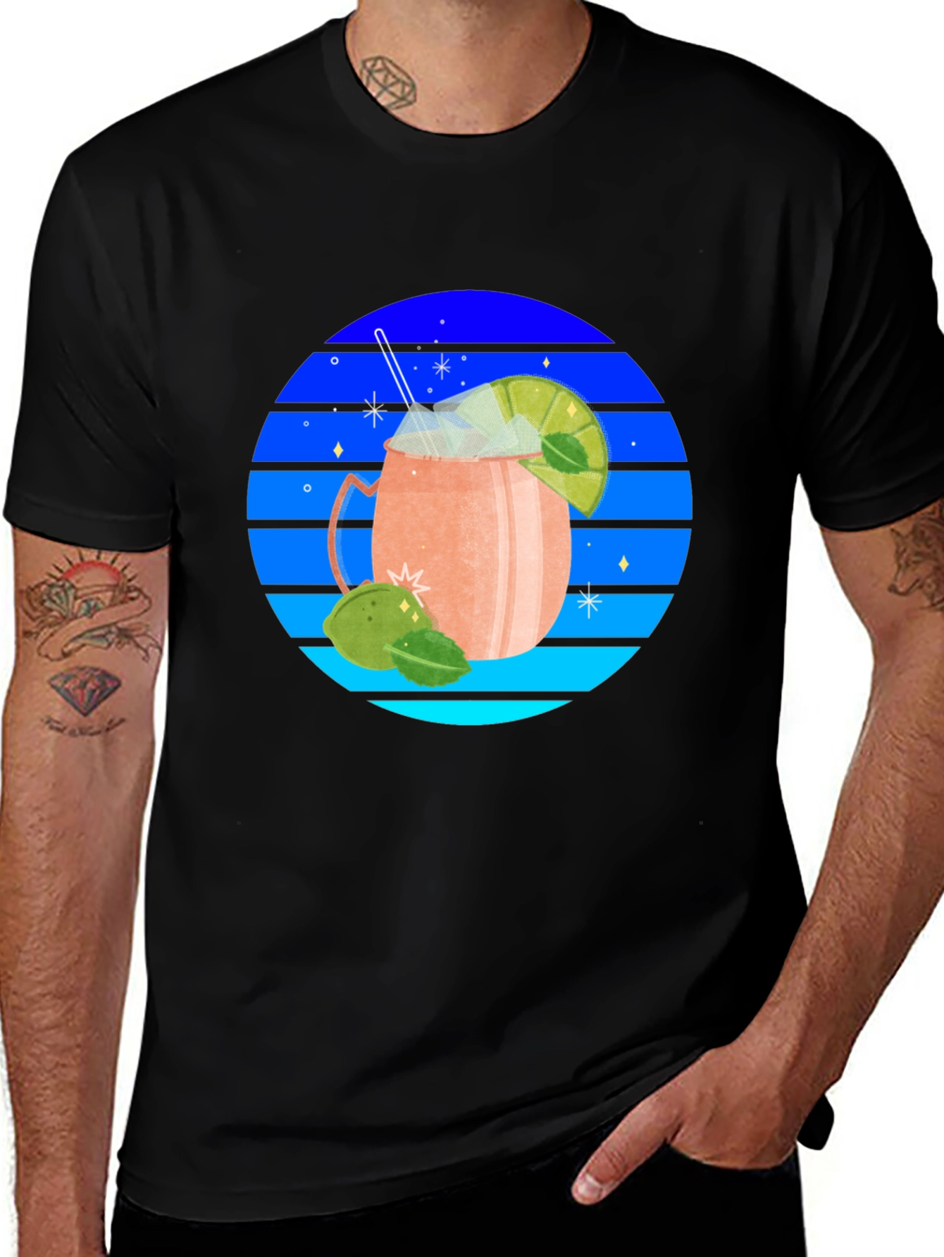 Retro Cocktail Graphic T-Shirt