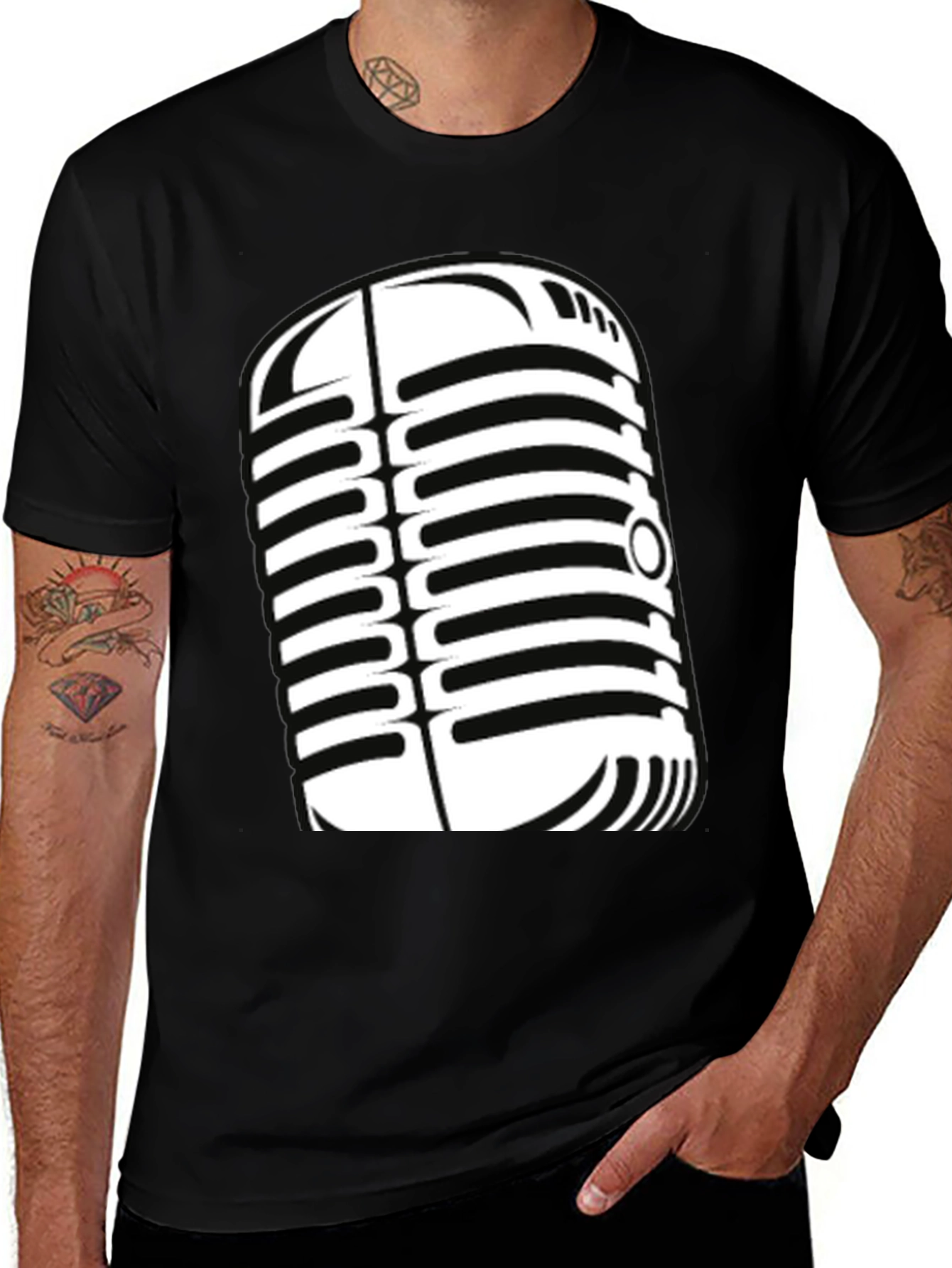 Variant 14 of Vintage Microphone Graphic Tee - Classic Style