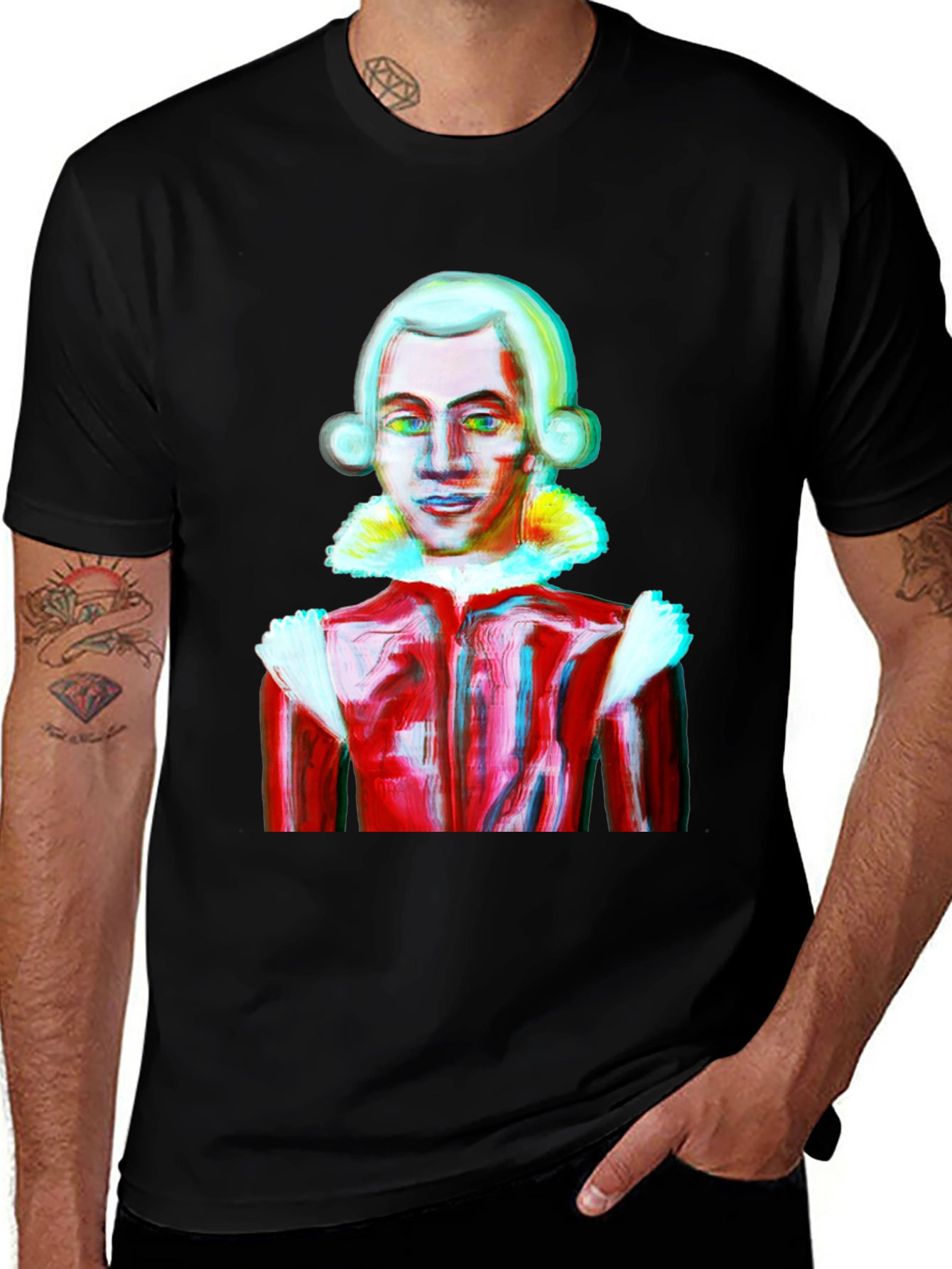 Black Mozart Style Graphic Tee - Artistic T-Shirt main image