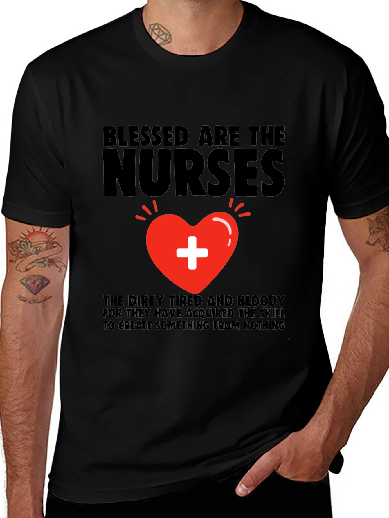 Black Blessed Nurses Graphic T-Shirt main image