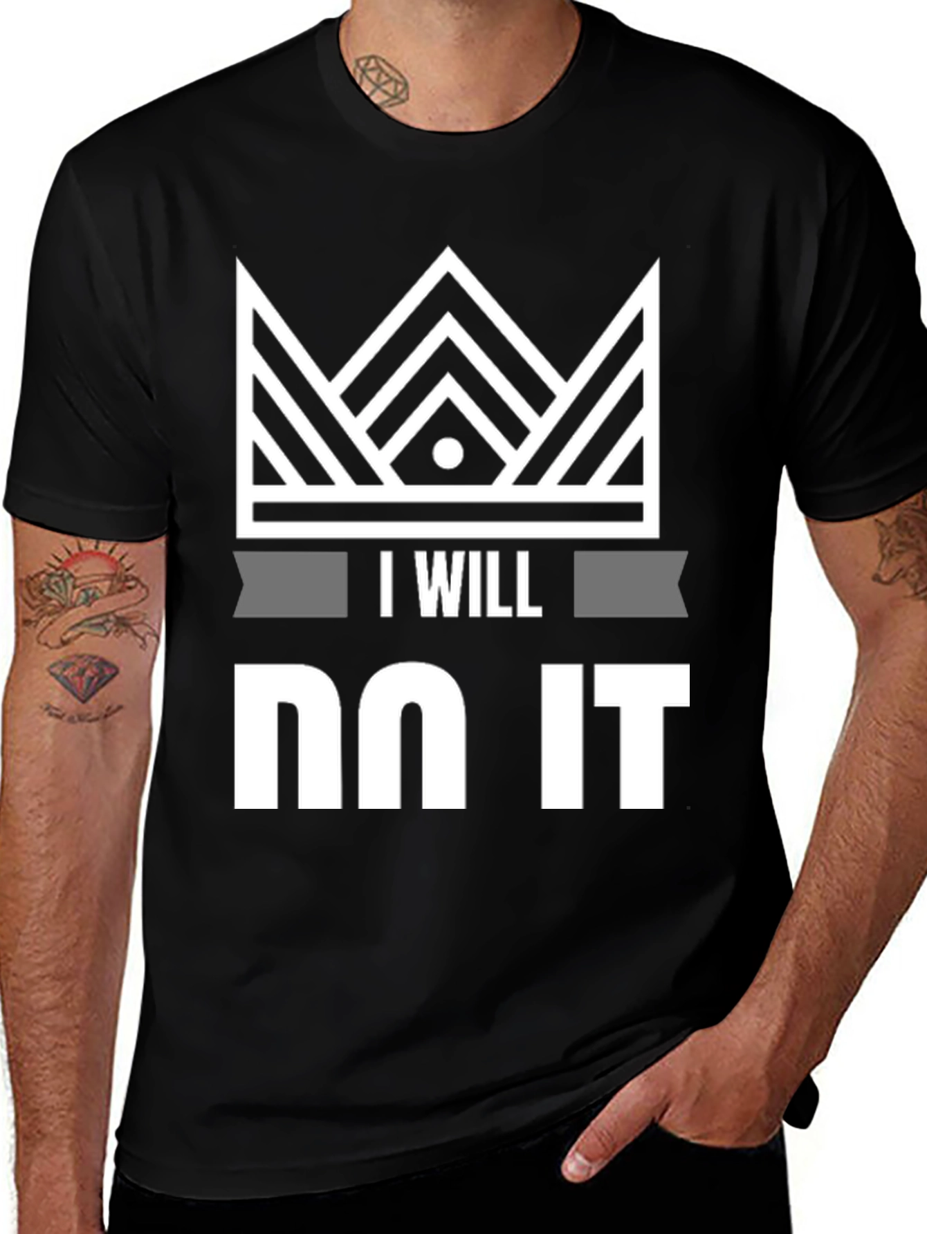 Variant 3 of I Will Do It Graphic Tee - Motivational Black T-Shirt