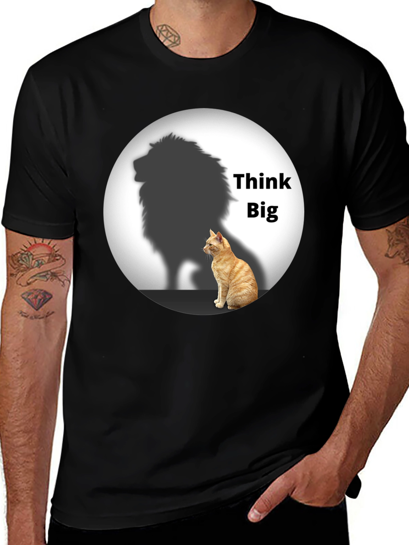 Variant 20 of Think Big Cat Lion Shadow T-Shirt