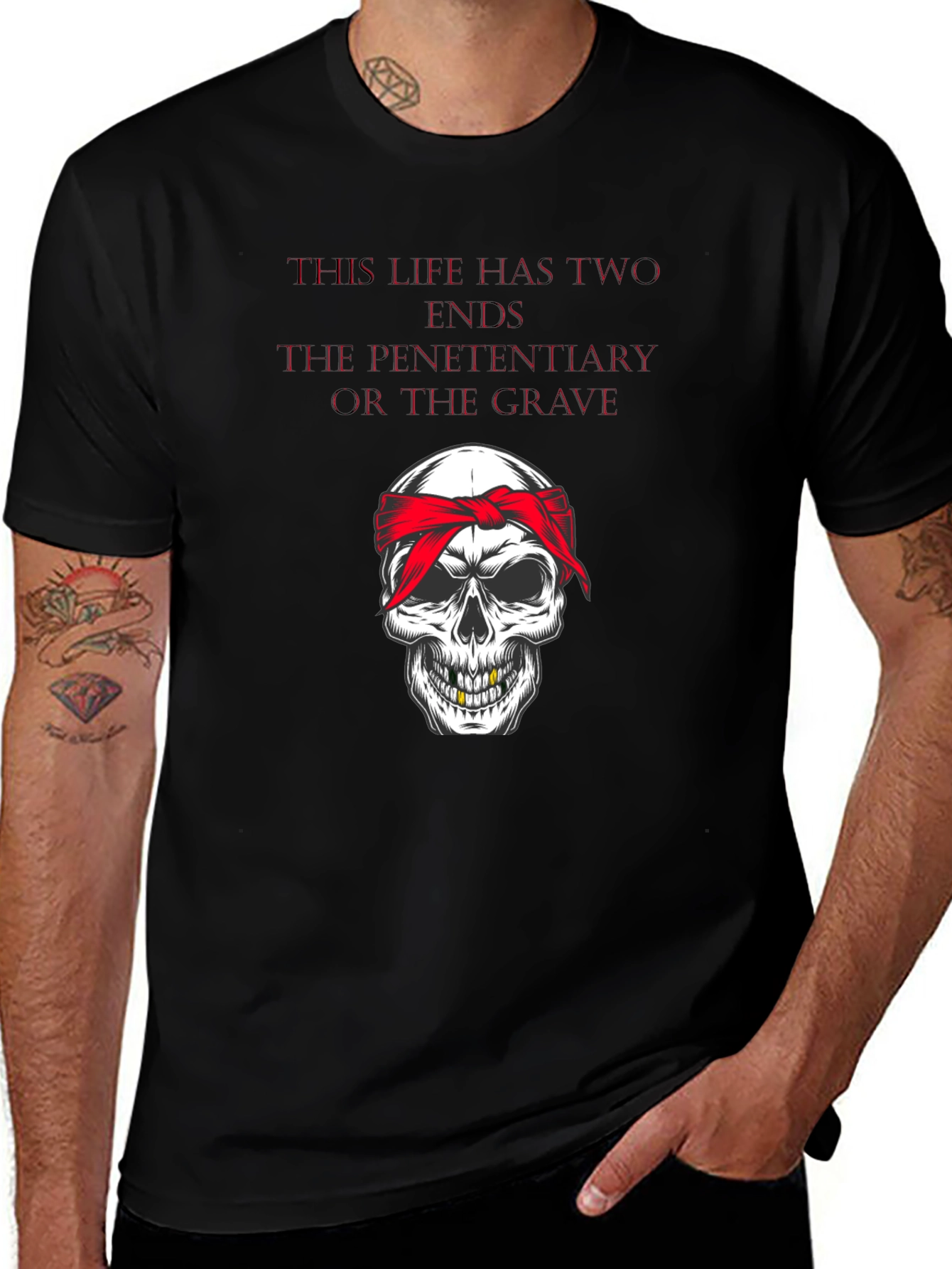 Variant 10 of Skull Bandana Graphic T-Shirt
