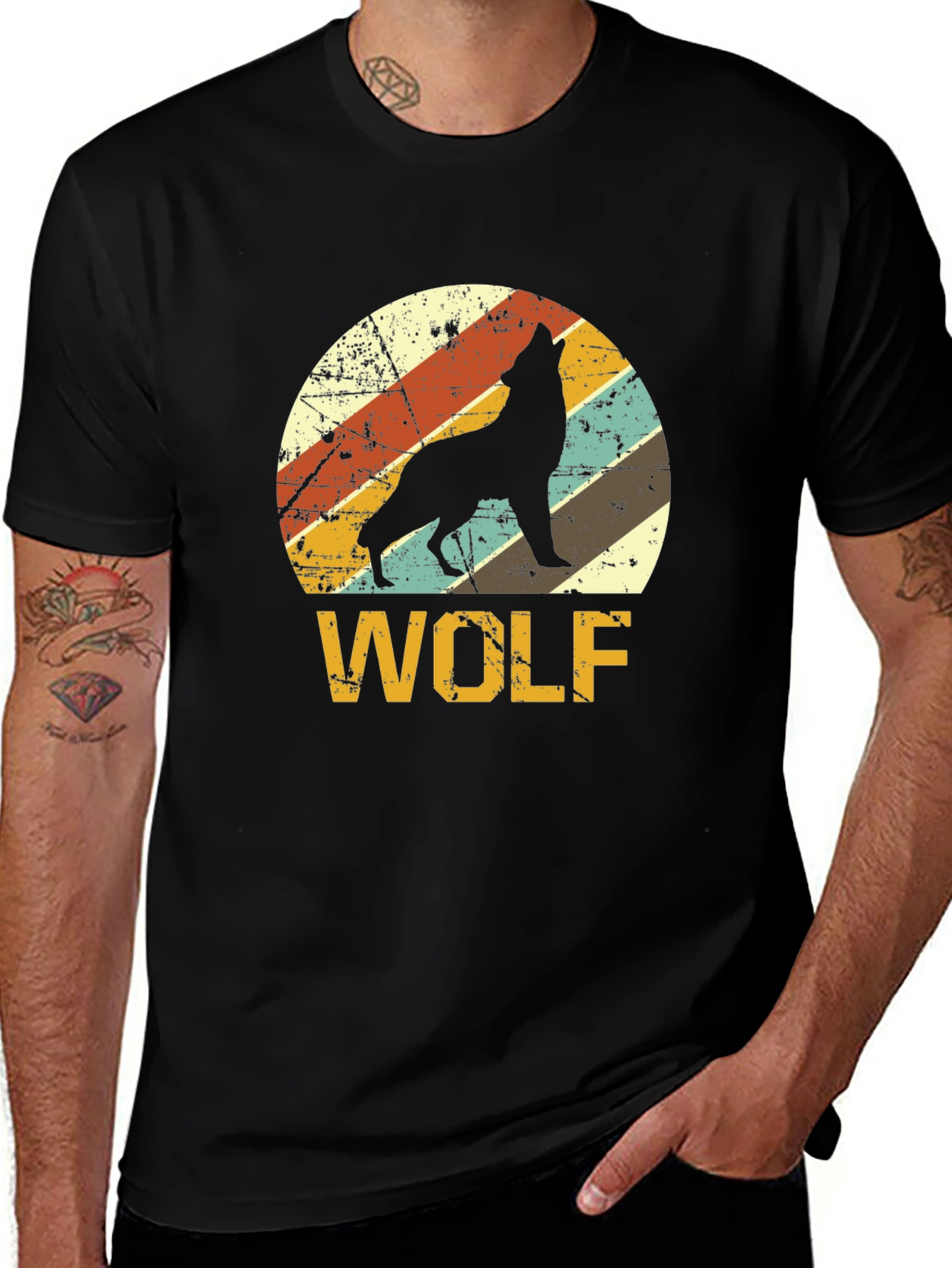 Variant 19 of Vintage Wolf Graphic T-Shirt - Retro Style Design