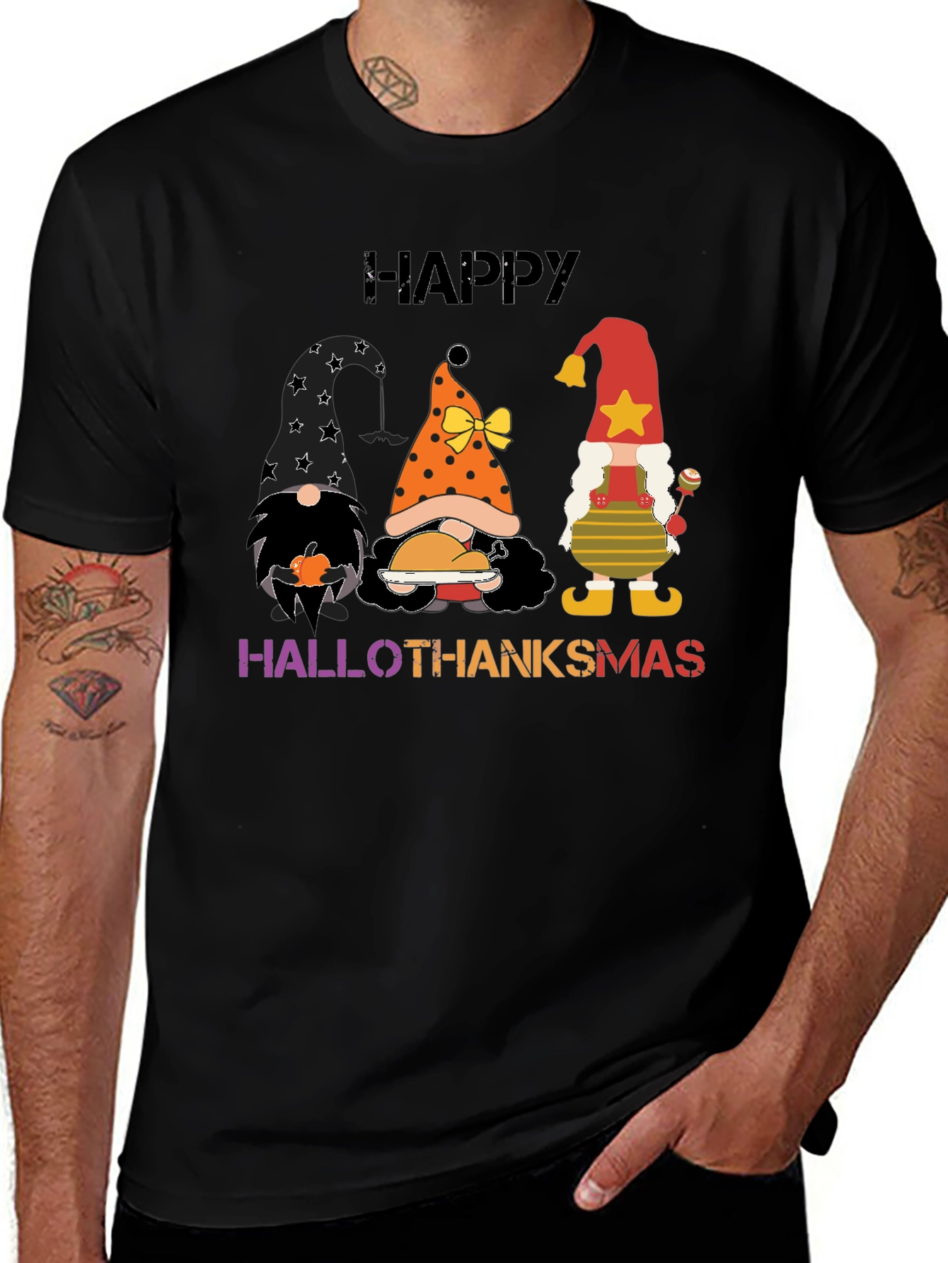 Happy Hallothanksmas Gnomes T-Shirt