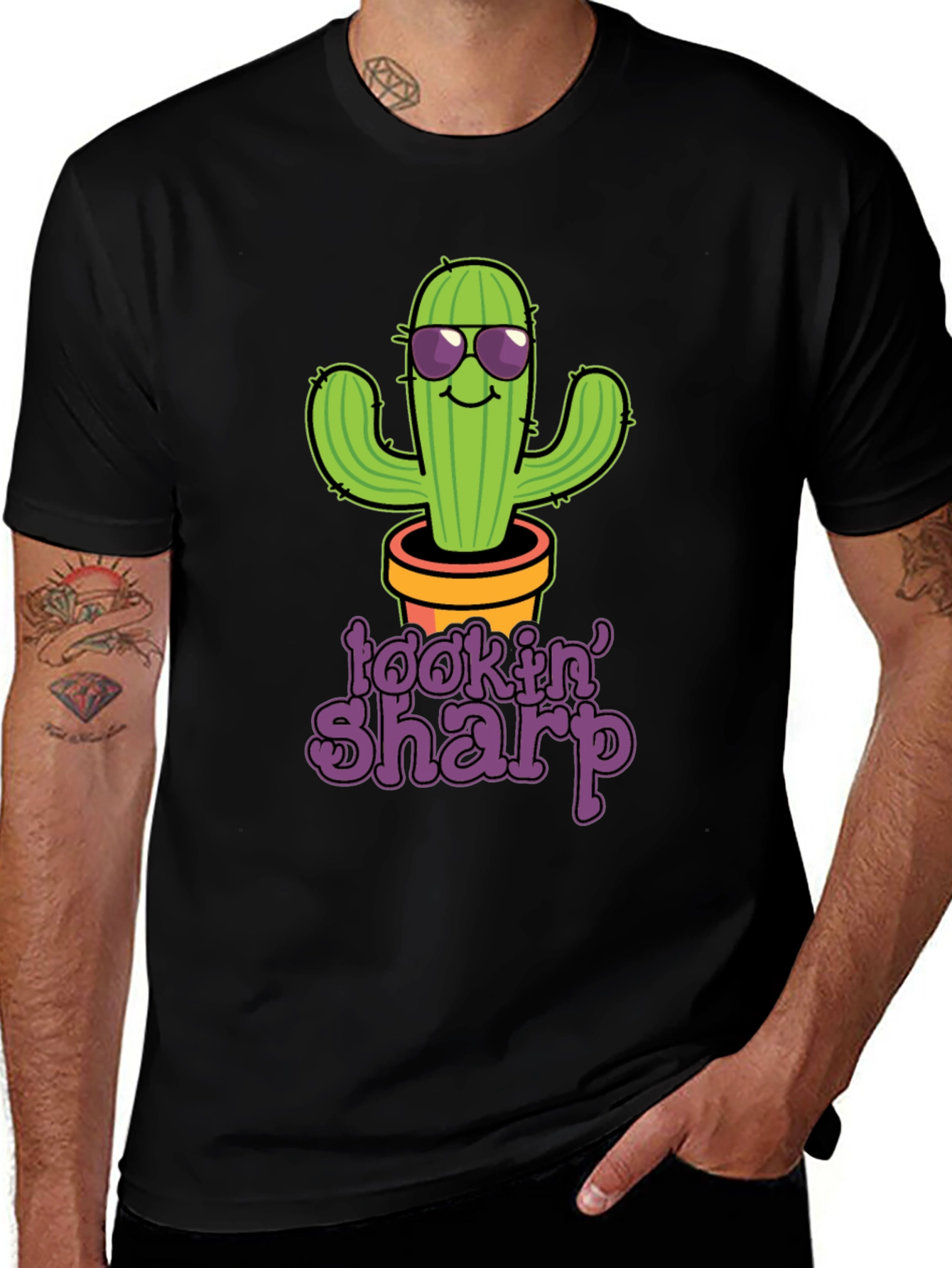 Variant 21 of Lookin' Sharp Cactus T-Shirt - Cool Novelty Tee