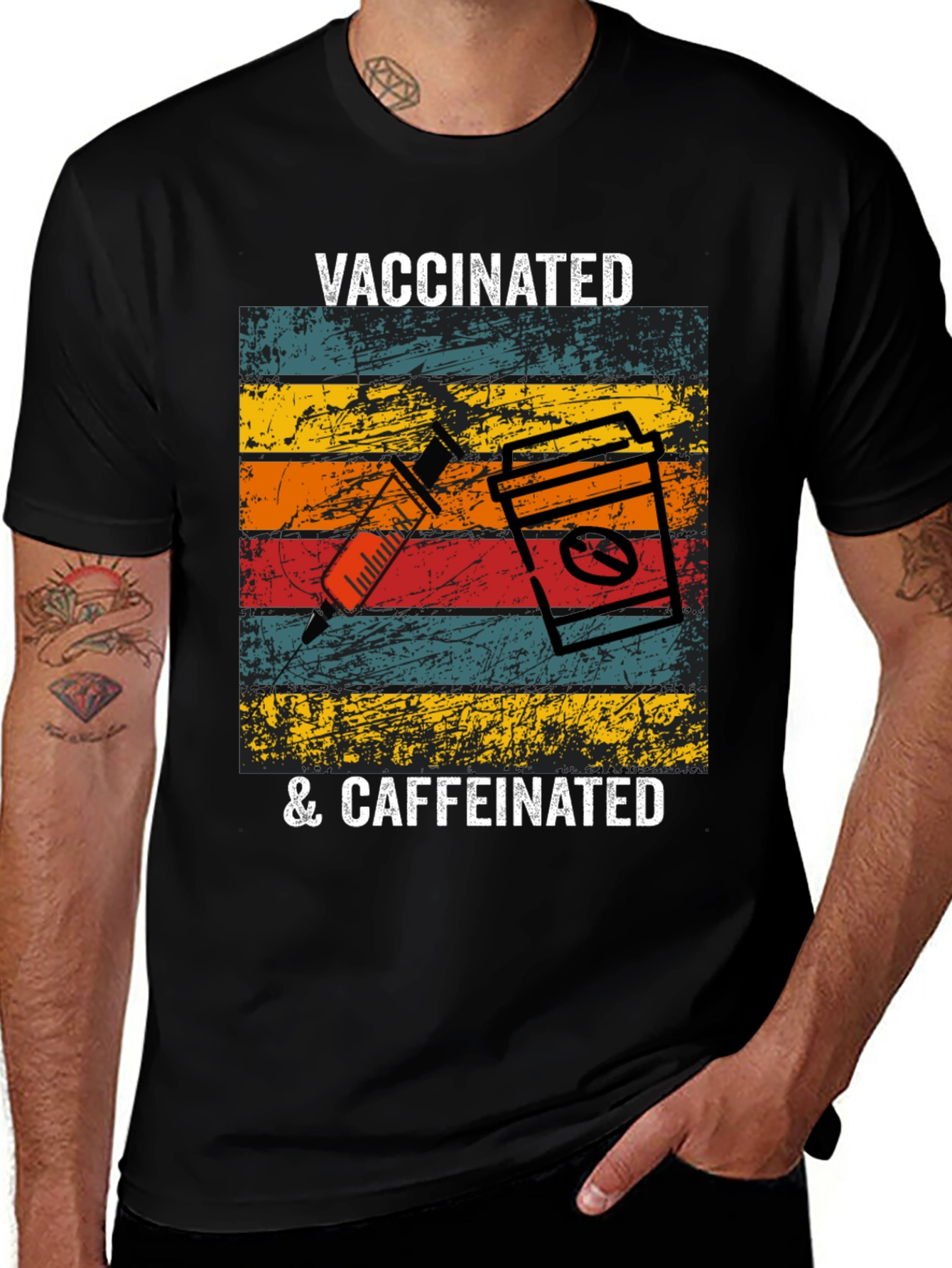 Vaccinated & Caffeinated T-Shirt