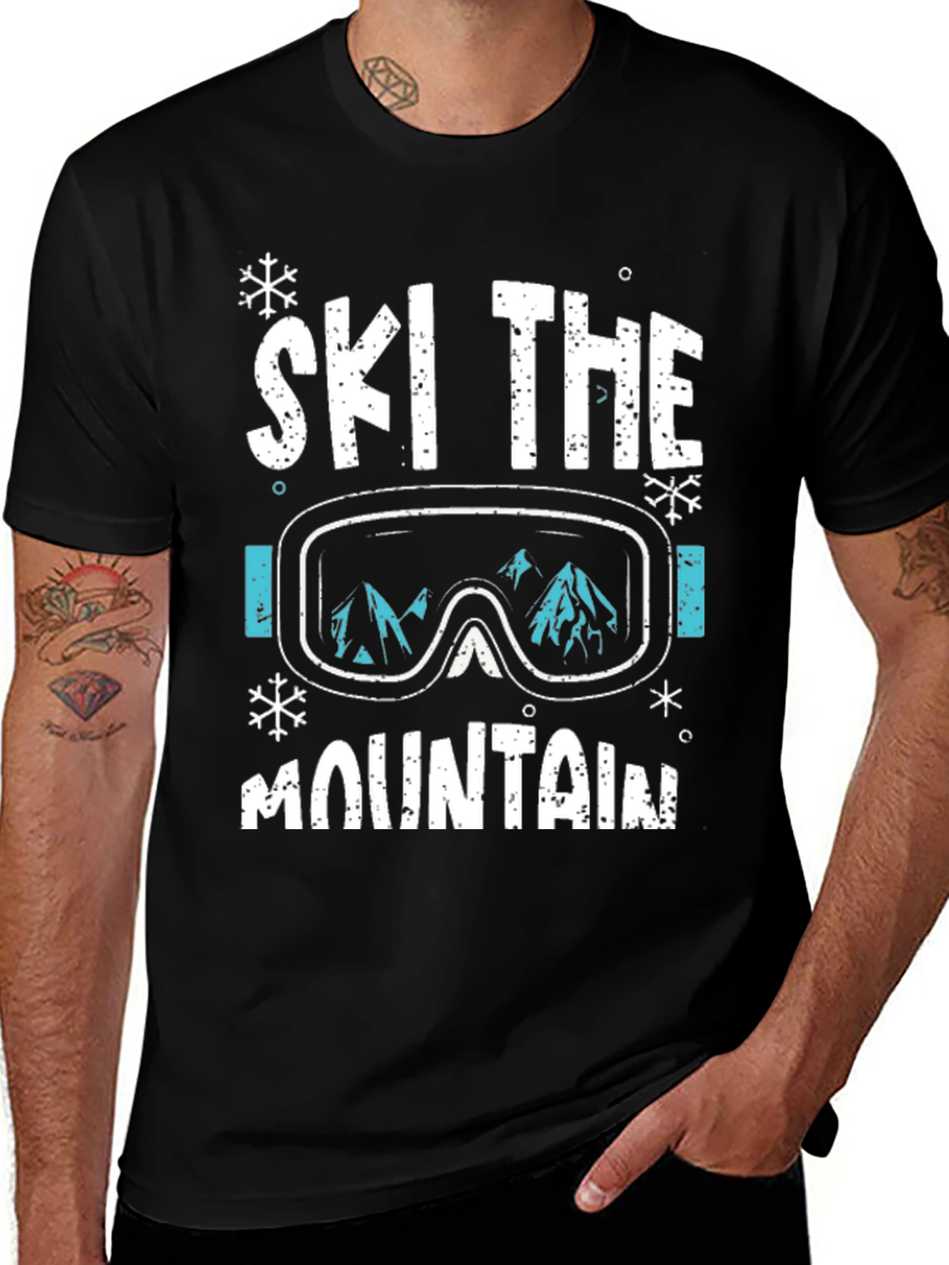 Variant 17 of Ski The Mountain Graphic Tee - Black