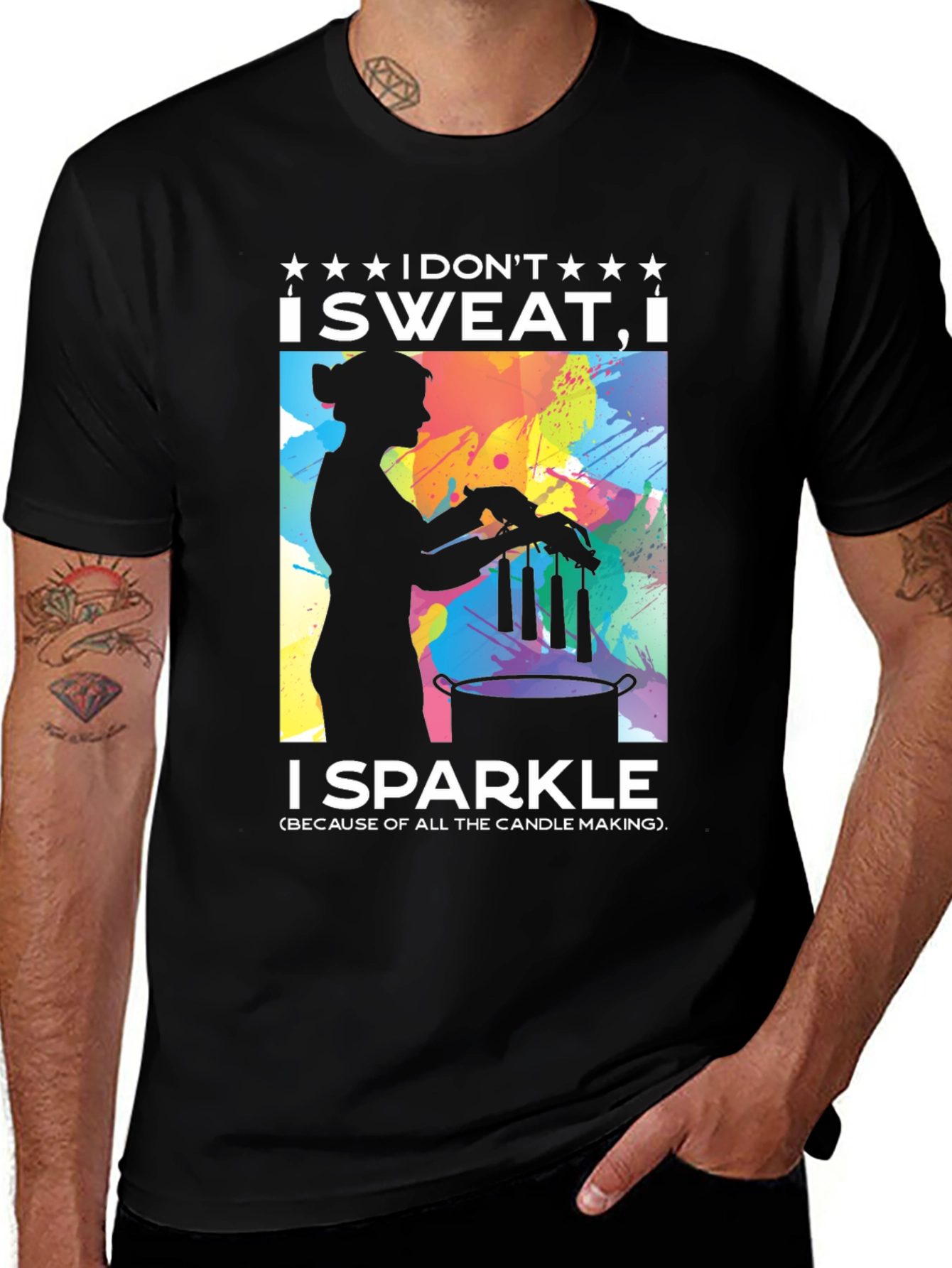 Variant 17 of I Don't Sweat, I Sparkle Candle Making T-Shirt