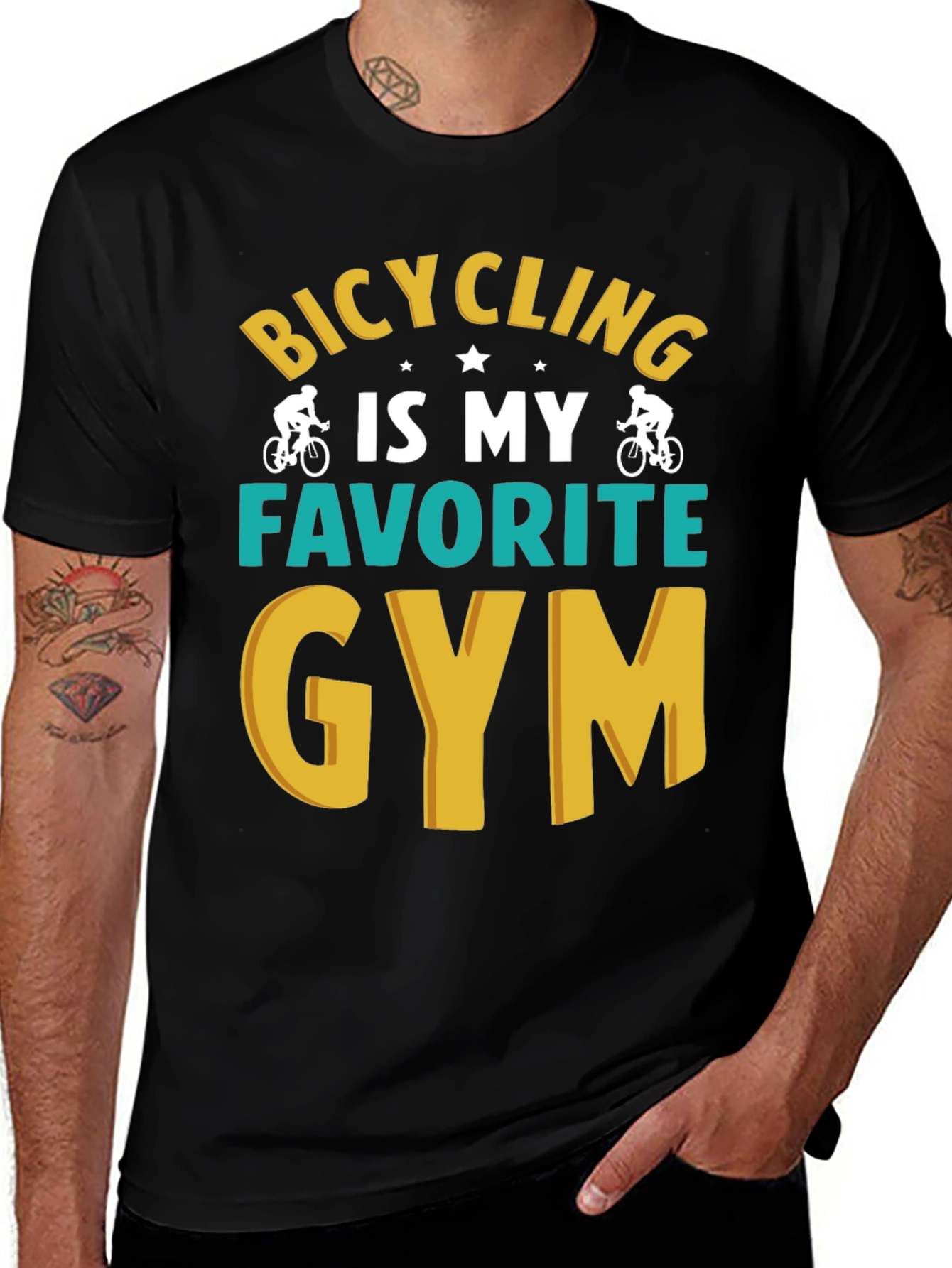 Variant 18 of Bicycling is My Favorite Gym Graphic T-Shirt