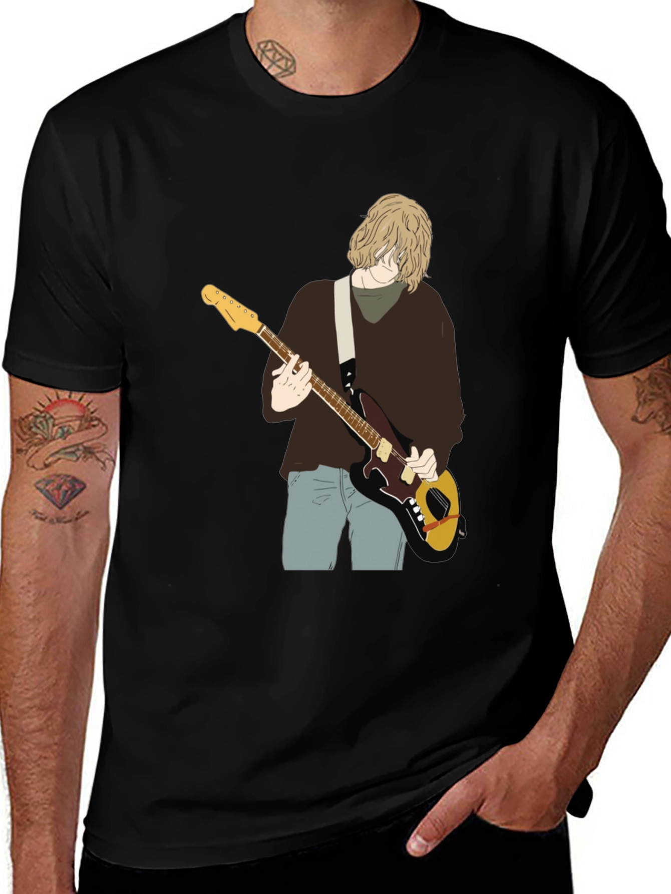 Variant 9 of Kurt Cobain Playing Guitar Graphic T-Shirt