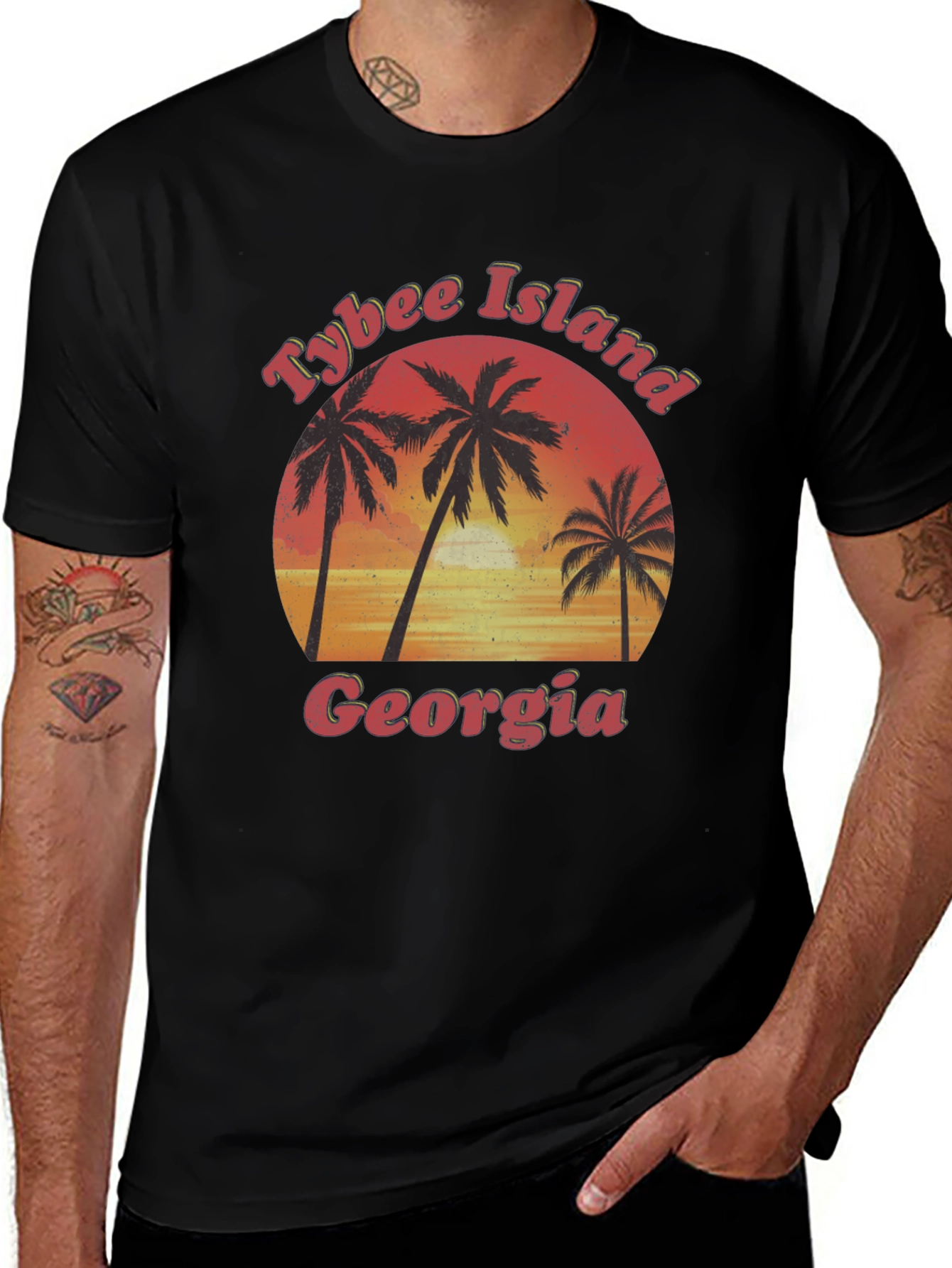 Tybee Island Georgia Retro Graphic T-Shirt