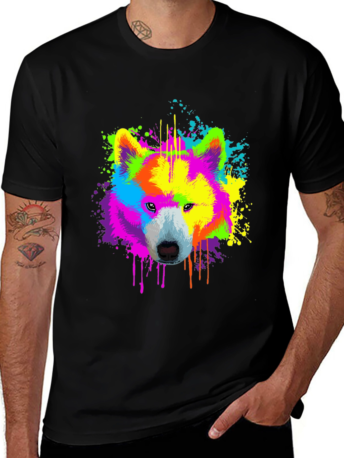 Variant 16 of Colorful Wolf Graphic T-Shirt