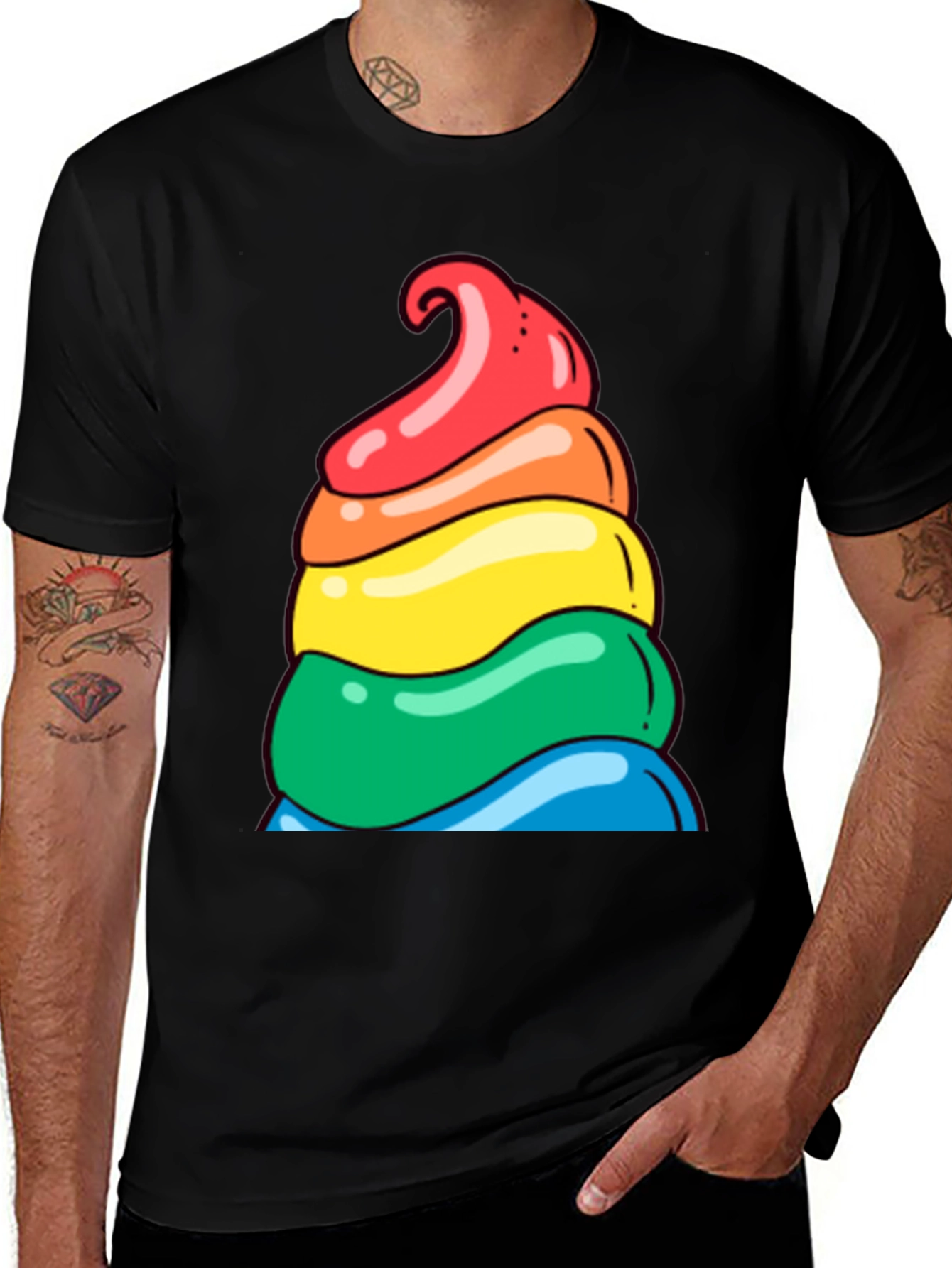 Variant 12 of Rainbow Poop Emoji T-Shirt - Pride Tee