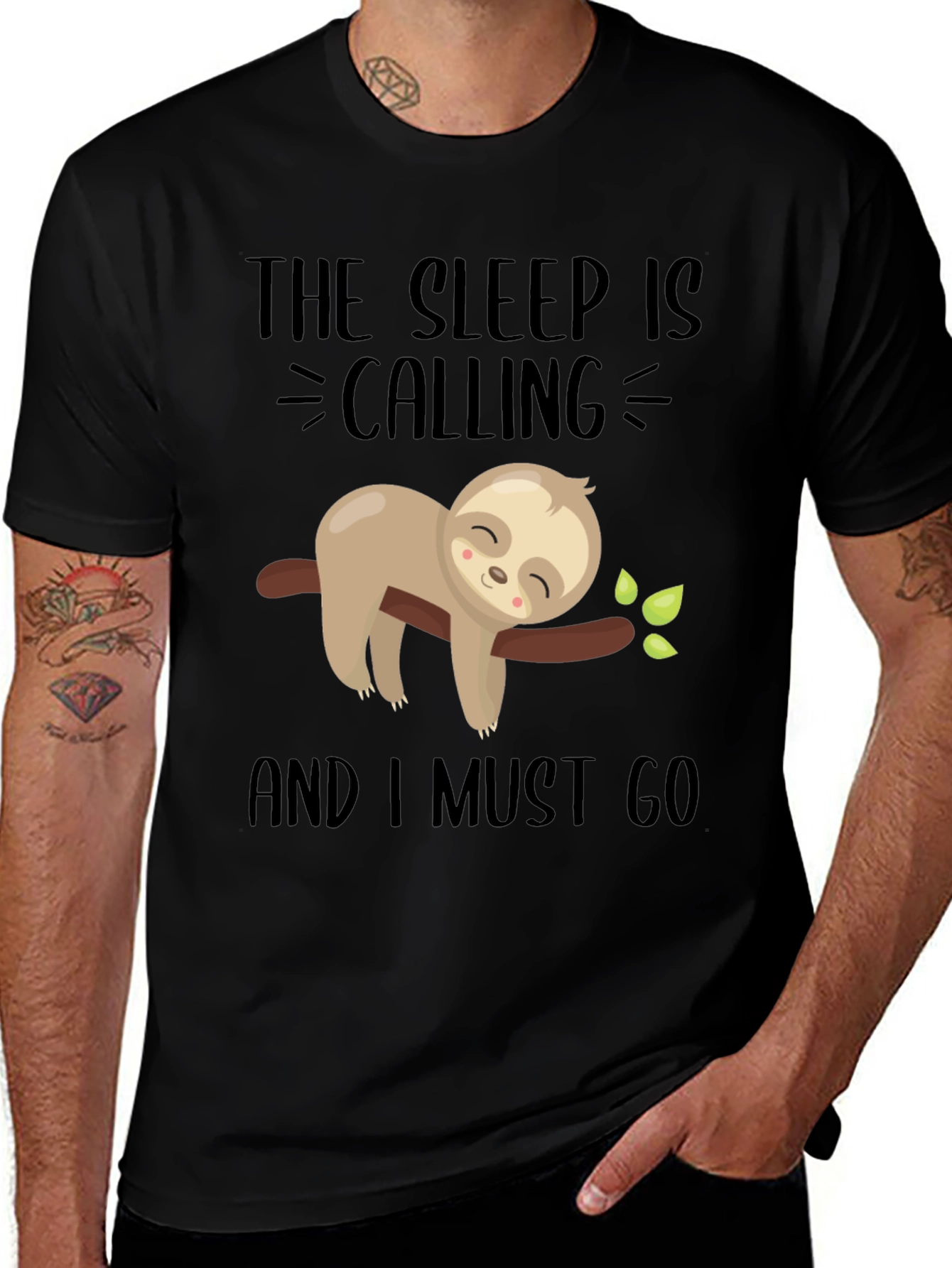 Sleepy Sloth Graphic Tee - 'The Sleep Is Calling' Men's T-Shirt