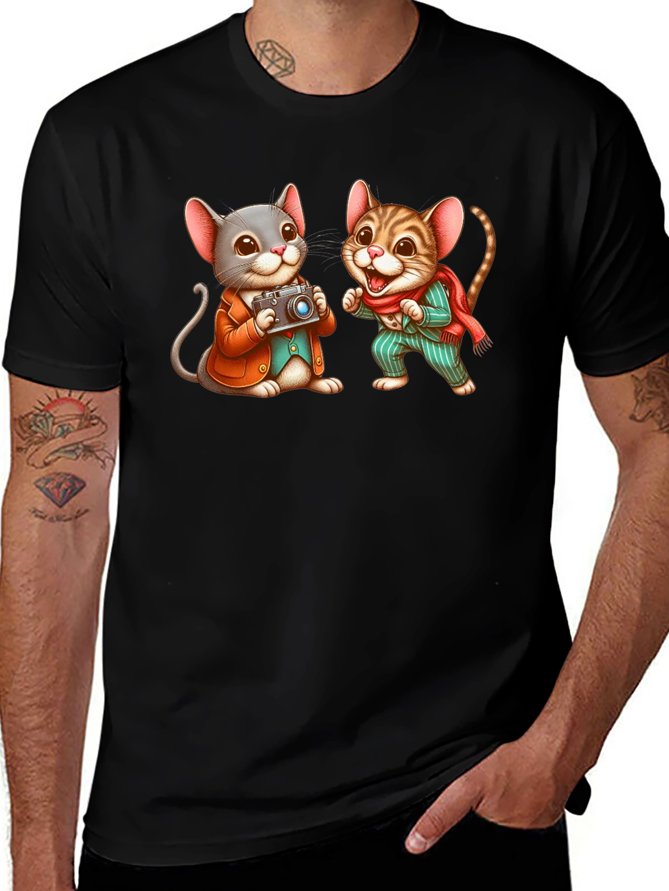 Variant 11 of Cute Mouse Photographer Graphic Tee