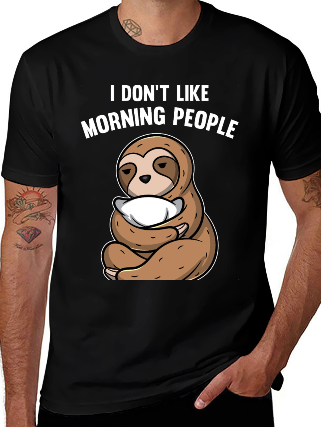 Variant 29 of Funny Sloth I Don't Like Morning People Graphic T-Shirt