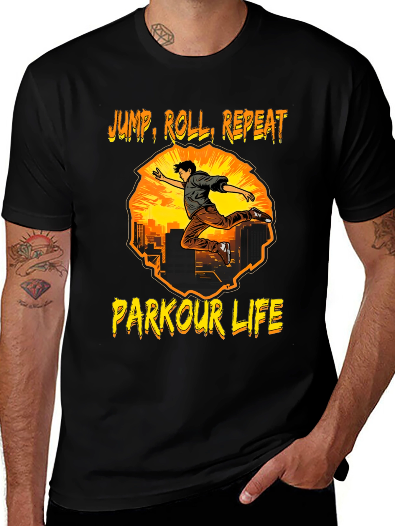 Variant 27 of Parkour Life T-Shirt - Jump, Roll, Repeat