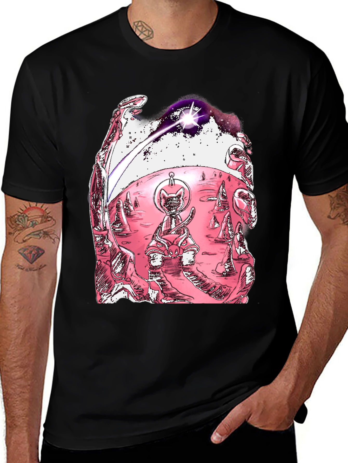 Variant 25 of Space Cat T-Shirt - Unique Graphic Tee