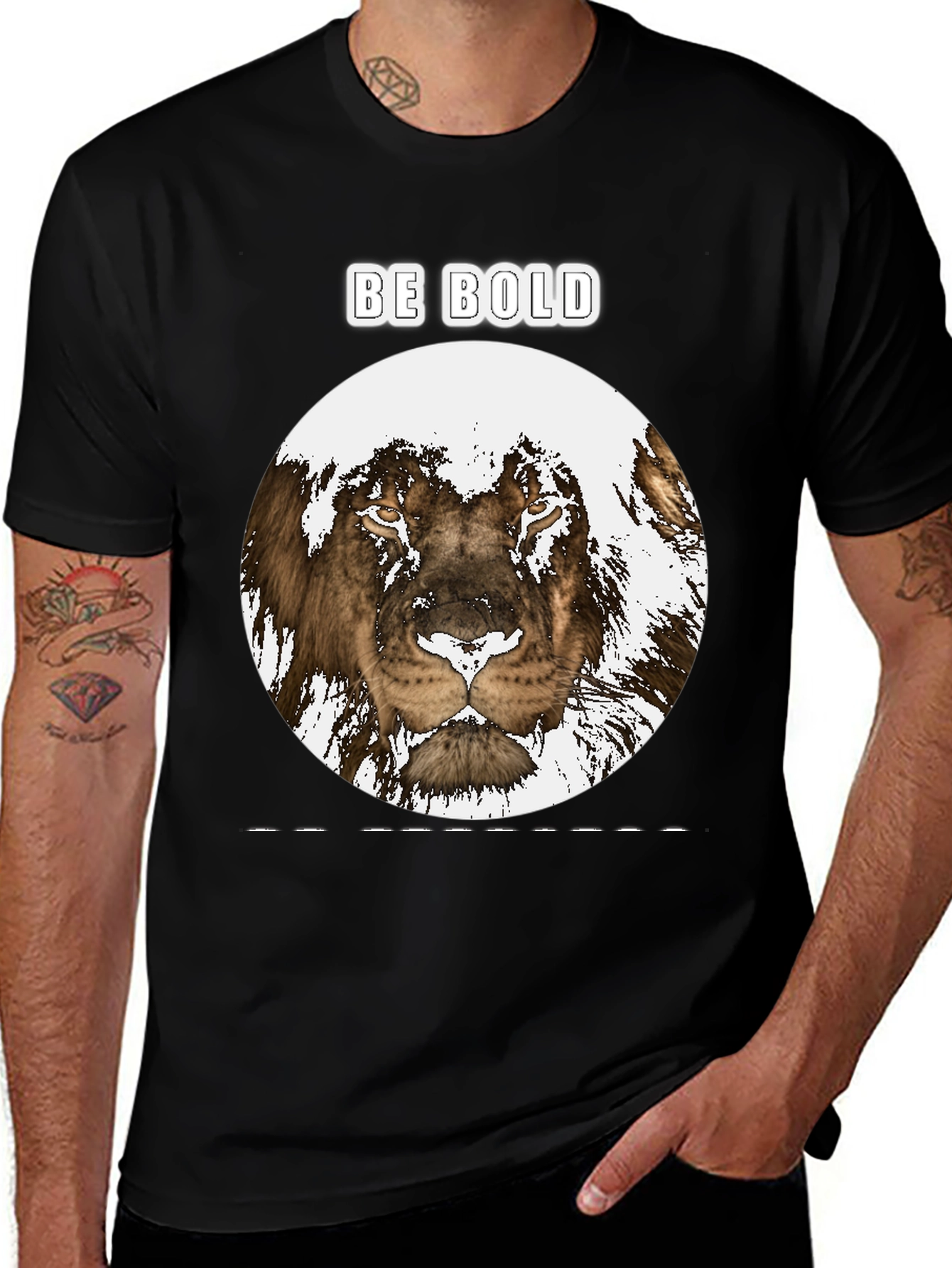 Variant 11 of Be Bold Lion Graphic Tee - Black