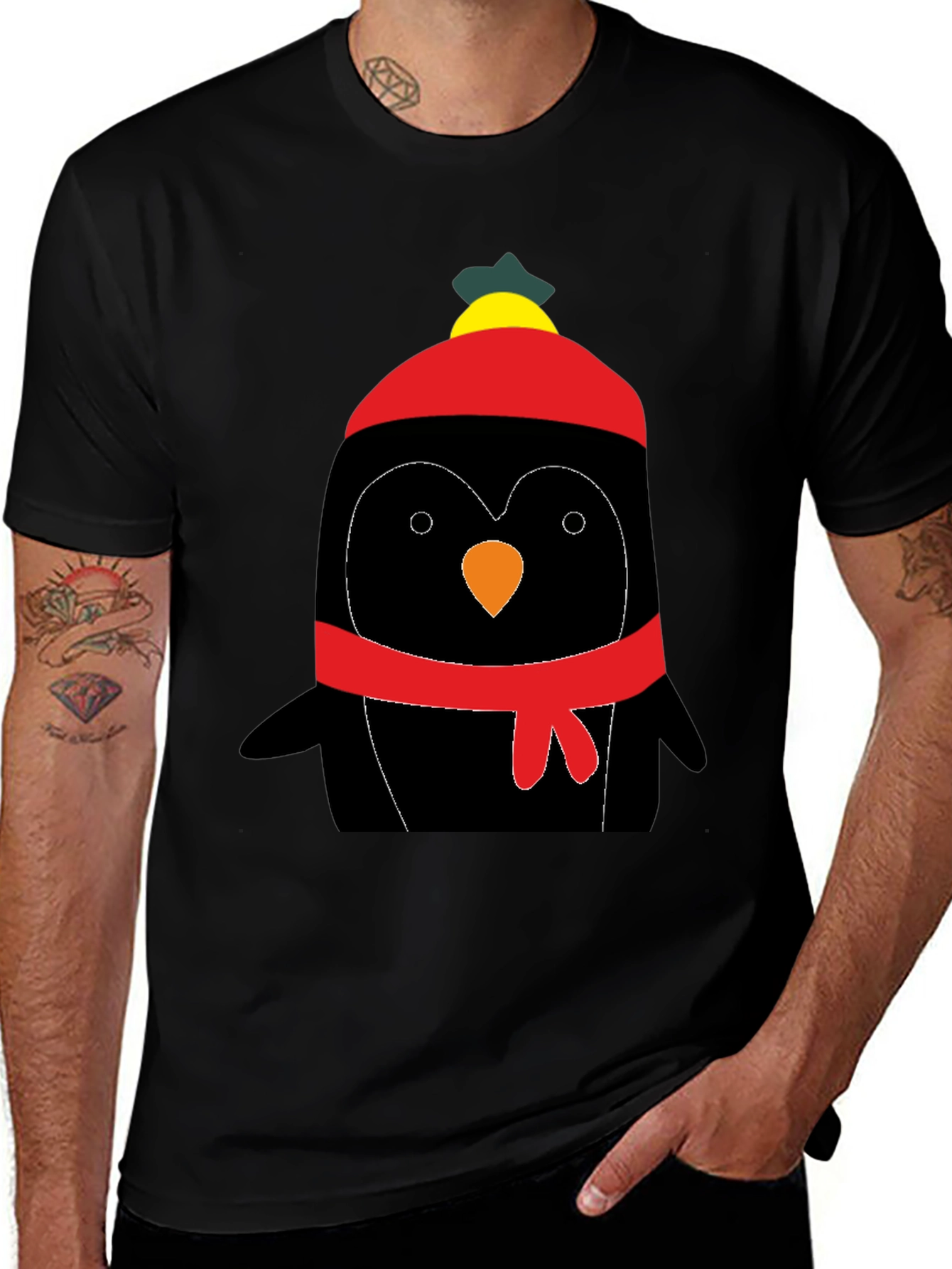 Variant 29 of Cute Penguin Winter Hat Graphic Tee