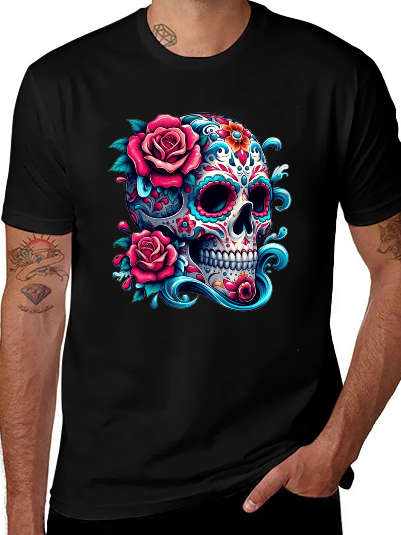 Variant 25 of Sugar Skull Rose T-Shirt