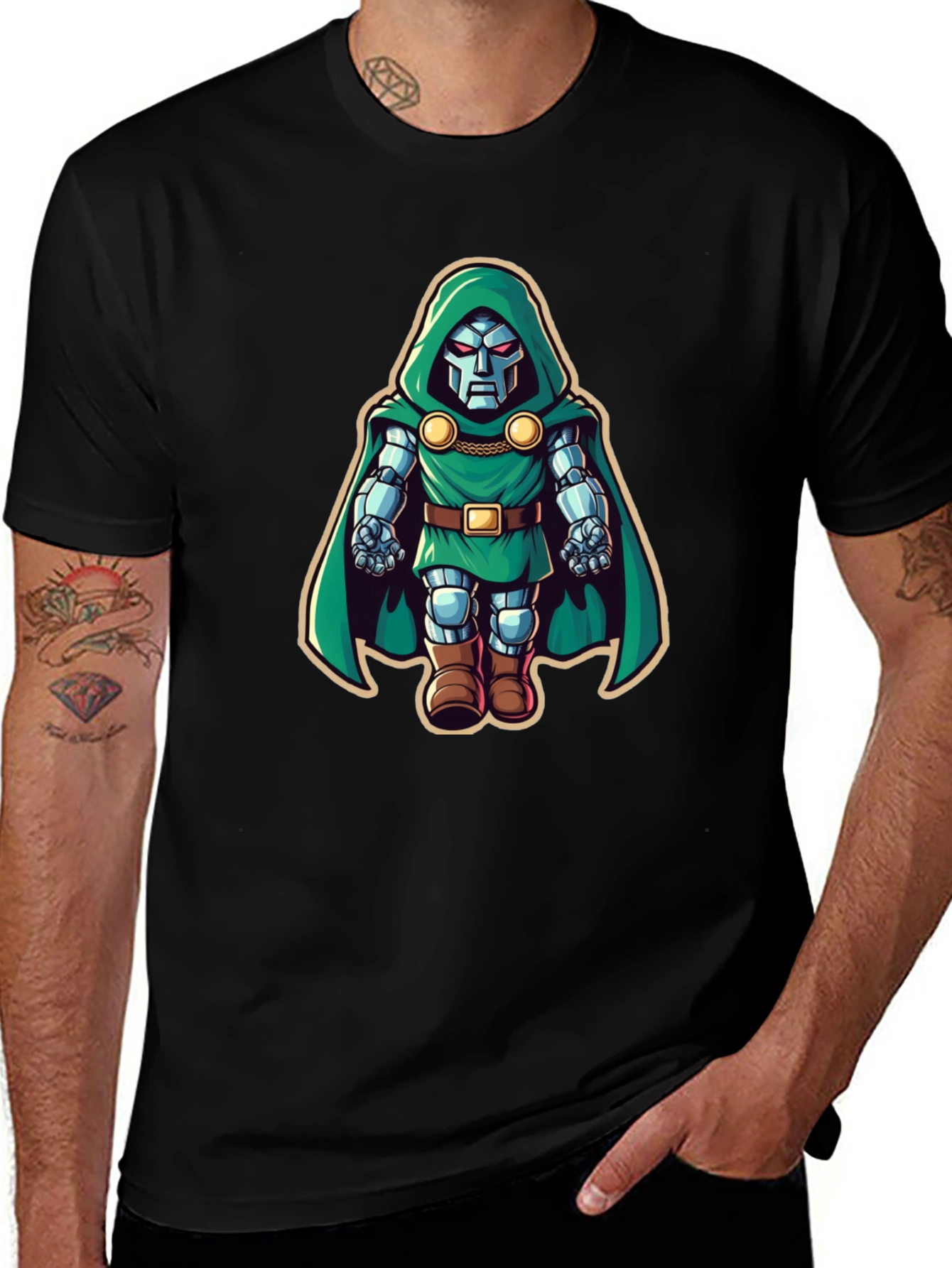 Variant 27 of Dr. Doom Cartoon Black T-Shirt