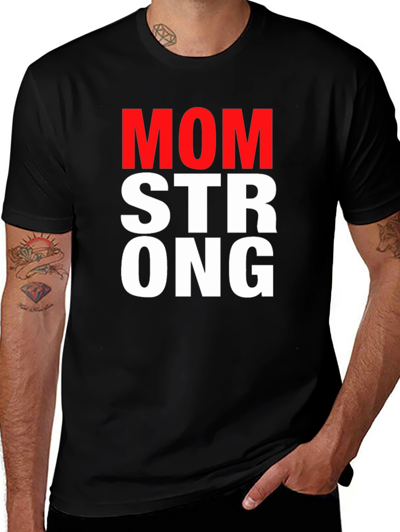 Variant 12 of Mom Strong Graphic Tee - Black