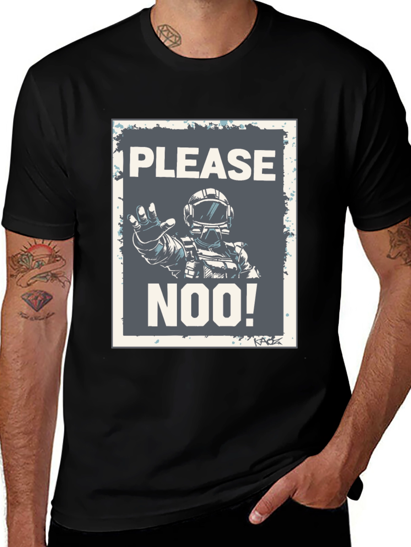 Variant 8 of Please Noo! Graphic Tee - Black Cotton T-Shirt