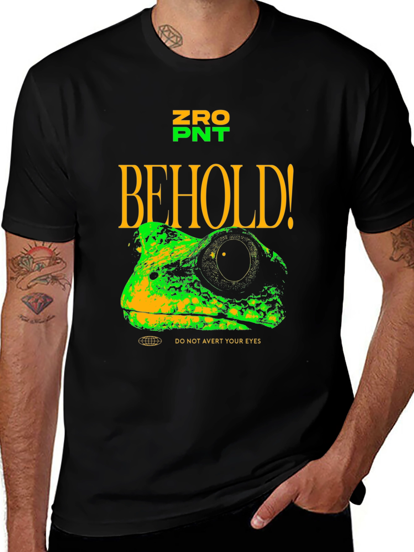 Variant 27 of ZRO PNT Behold Frog Graphic Tee - Black