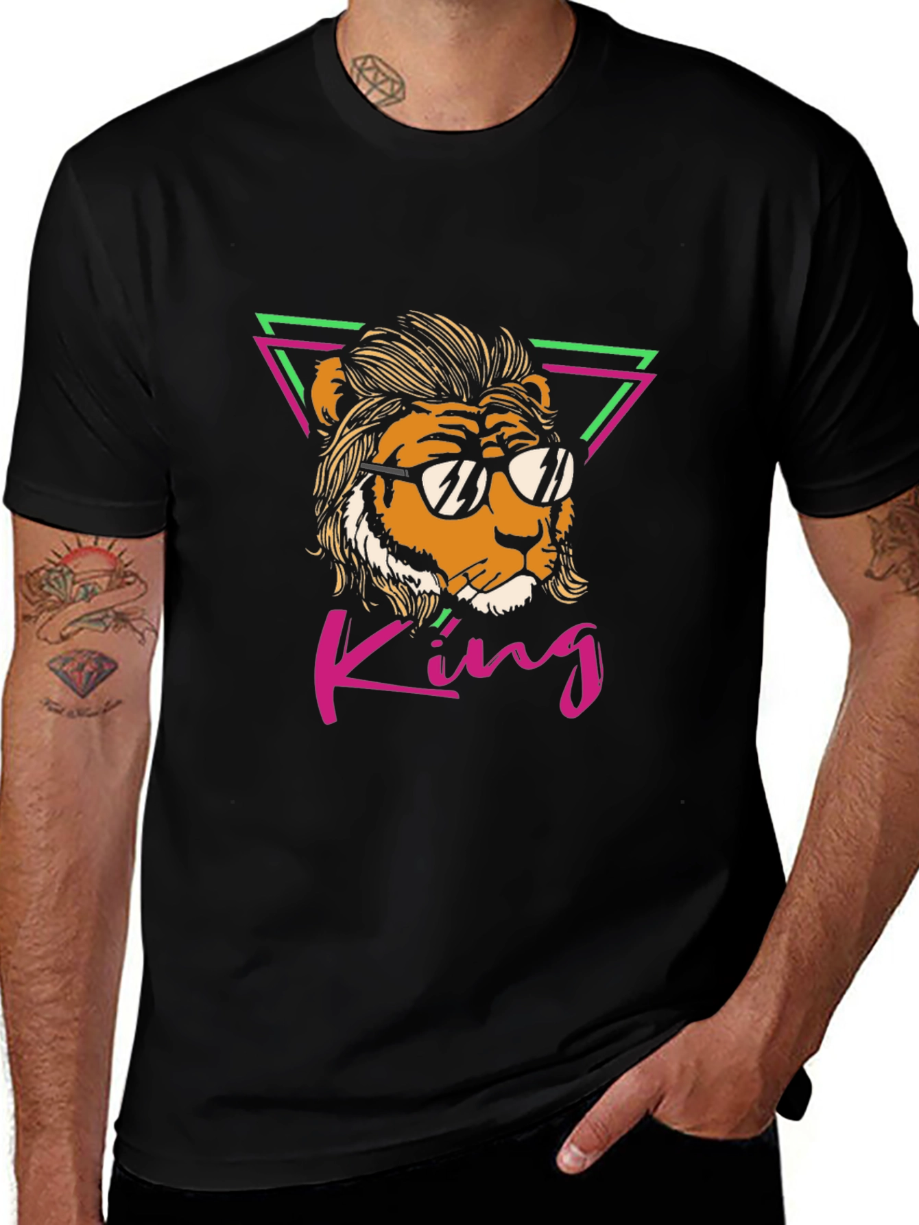 Variant 26 of King Lion Graphic Tee - Cool Retro Design
