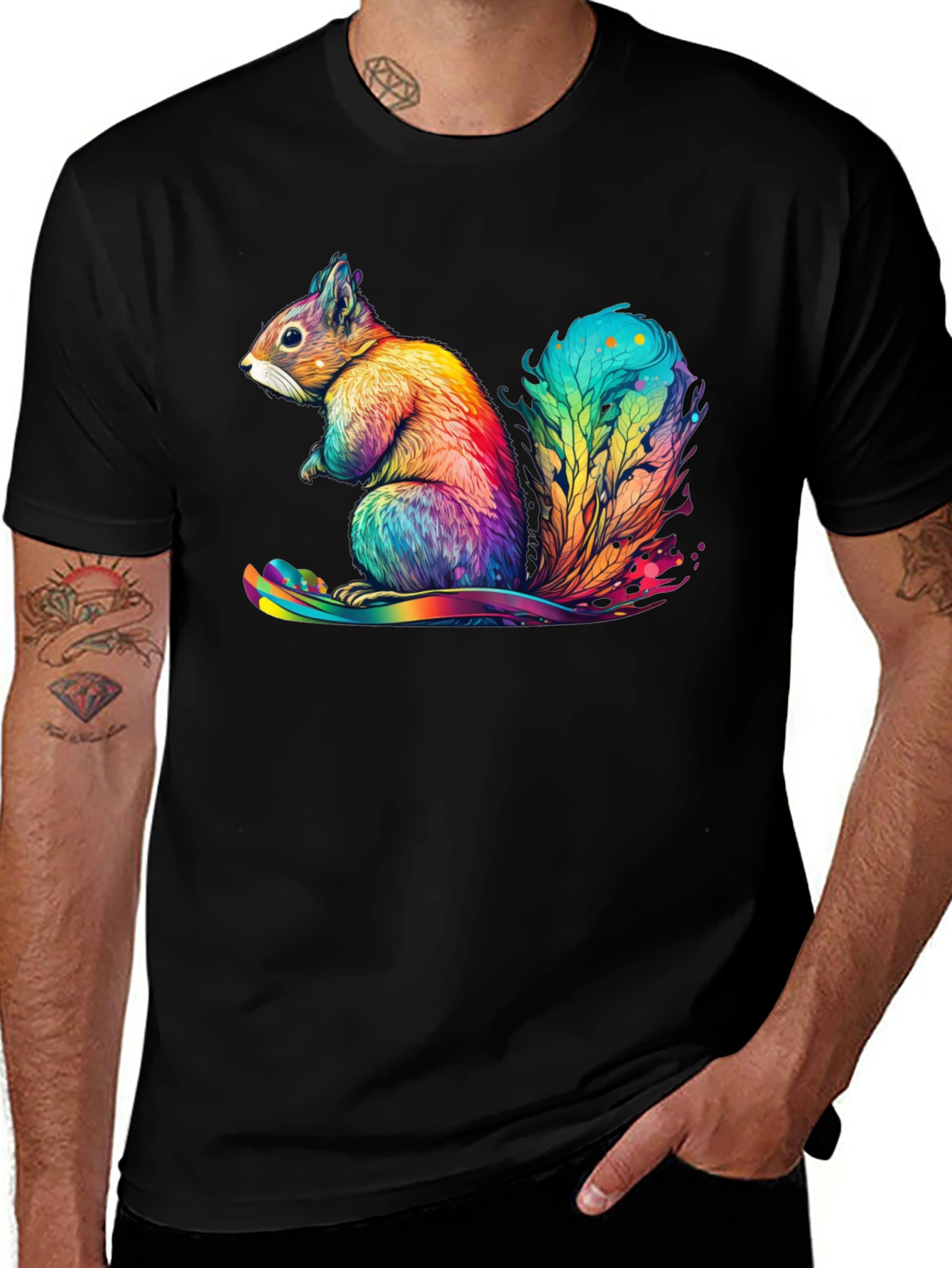 Variant 28 of Rainbow Squirrel Graphic T-Shirt