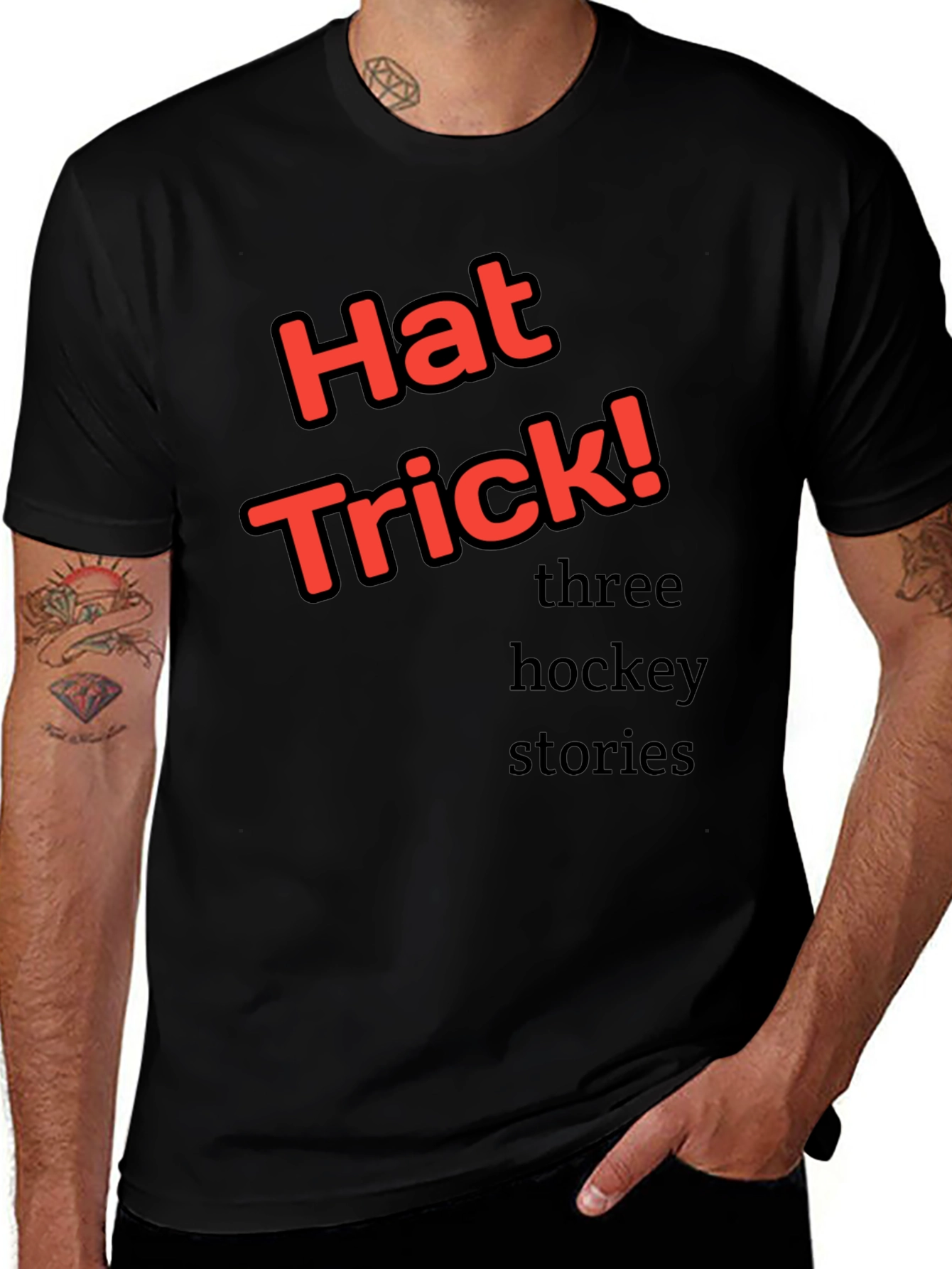 Variant 11 of Hat Trick! Three Hockey Stories T-Shirt