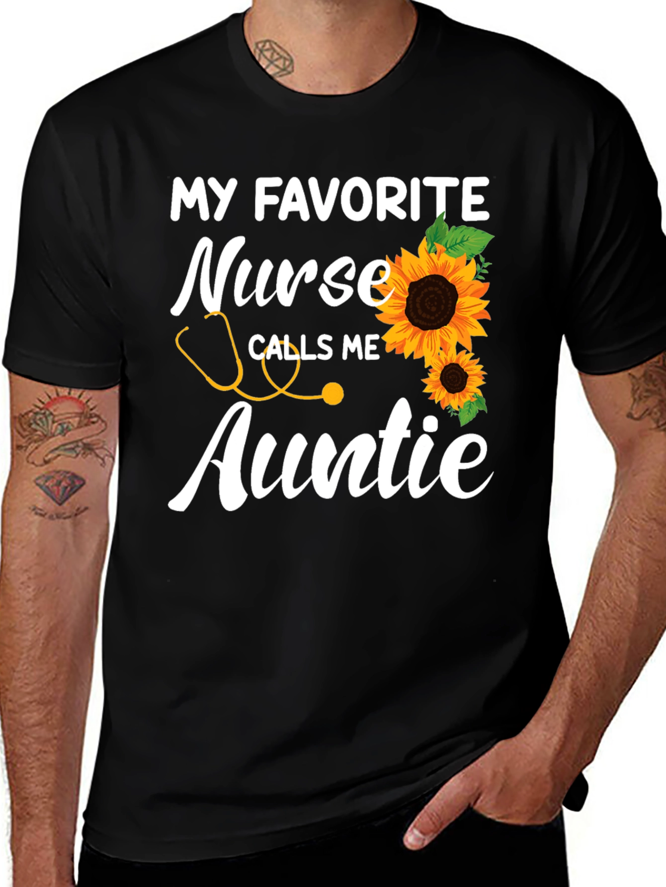 Variant 15 of My Favorite Nurse Calls Me Auntie Sunflower T-Shirt